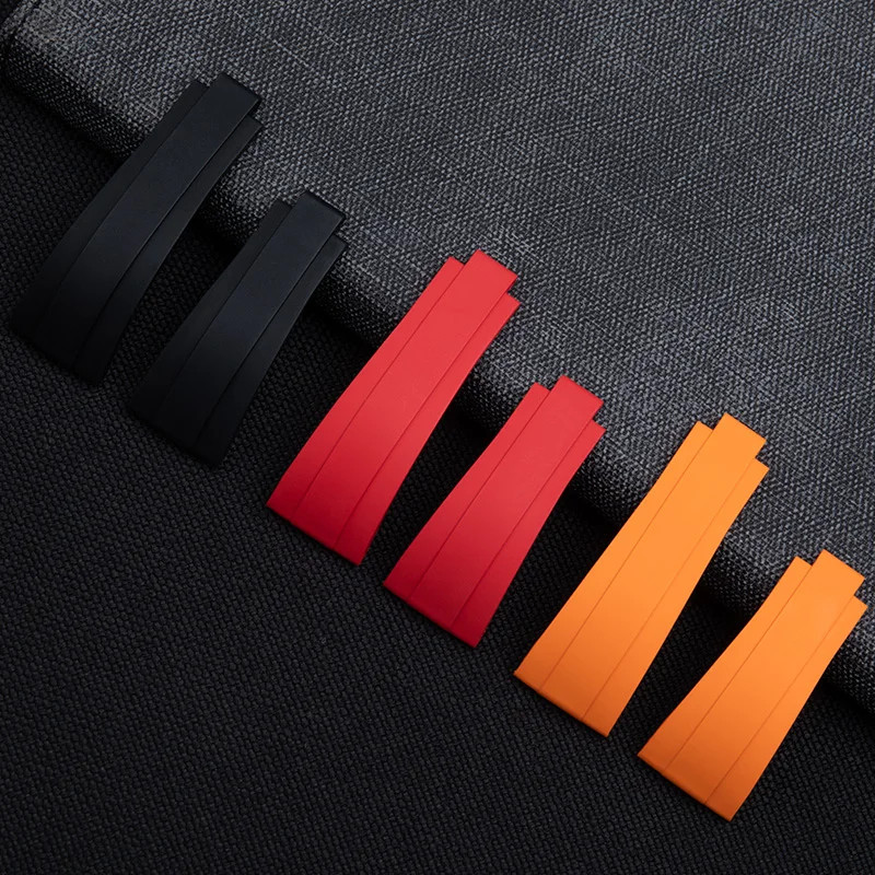 For Rolex Yacht Master 37mm 268655 FKM Fluoro Rubber Watch Band Strap 18mm