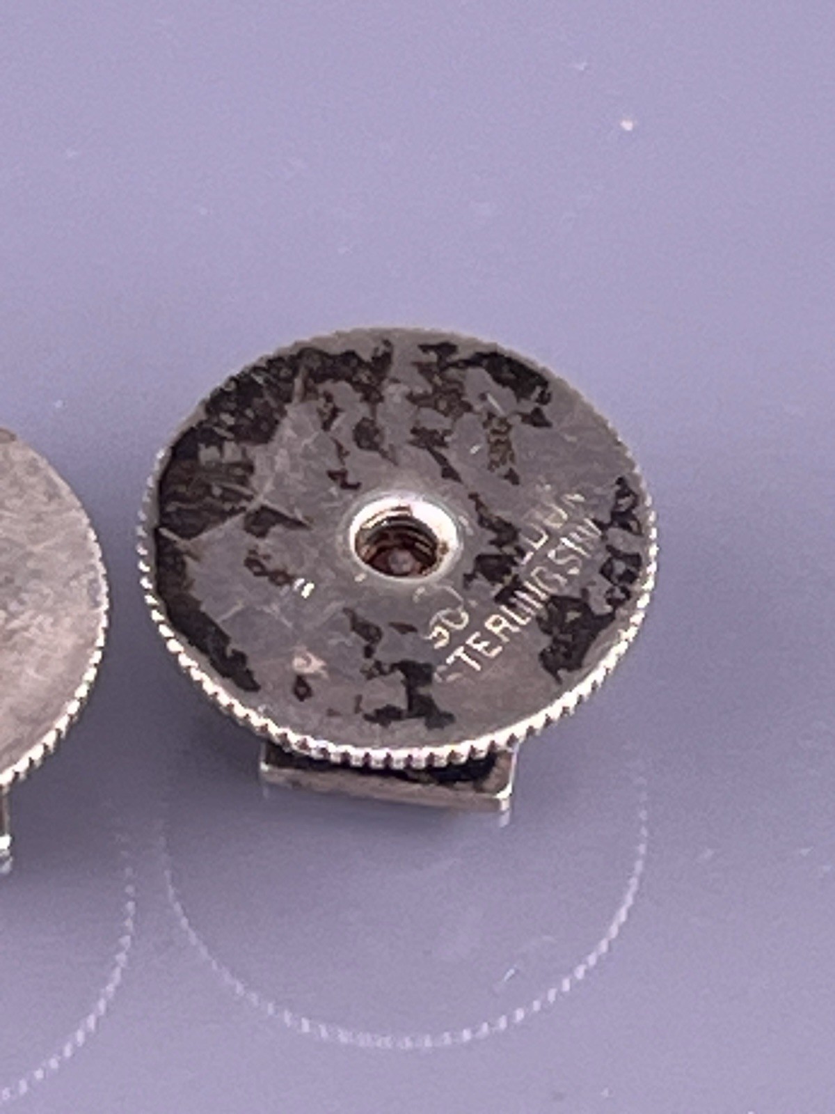 Square 9ct Gold Plate Sterling Silver Tuxedo Shirt Dress Studs Textured 1/4″ VTG