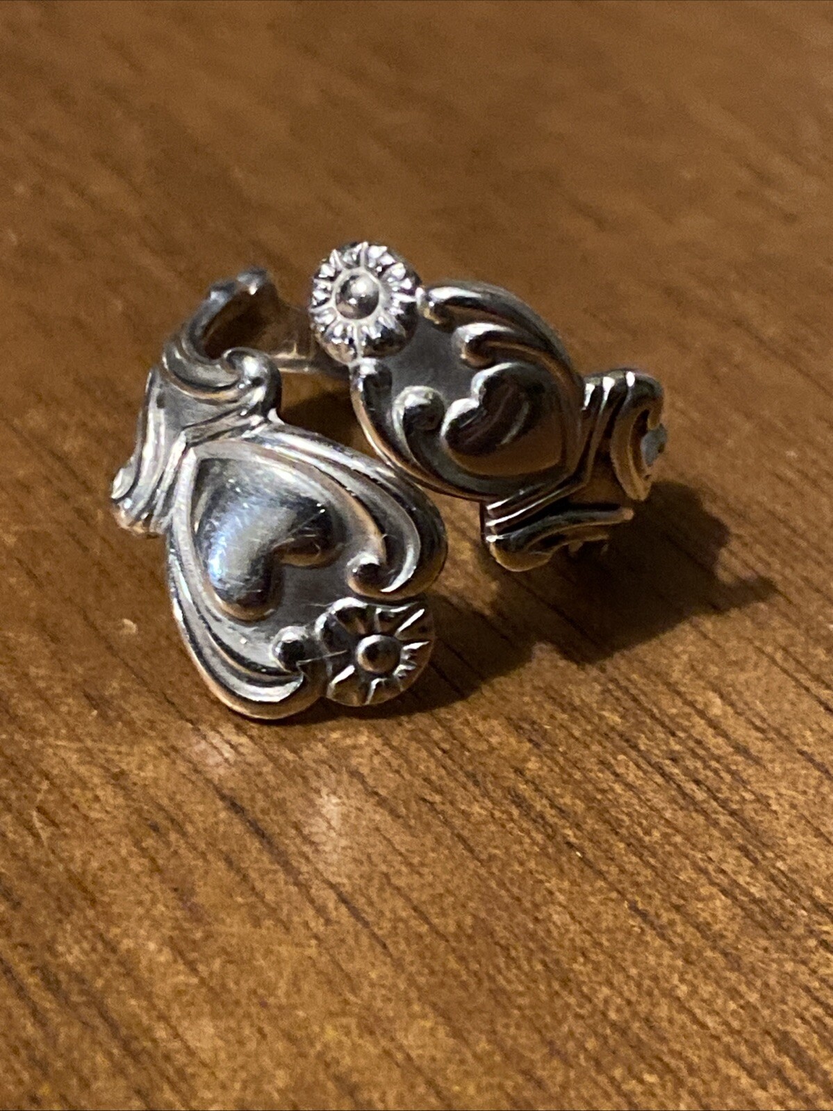Avon Treasured Heart Sterling Silver Spoon Ring Valentine’s Wrap 925 Size Varies