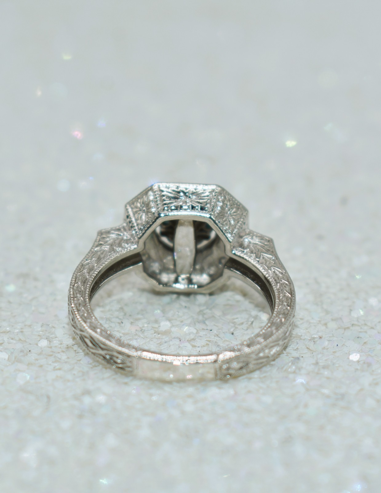 0.57 CT TW Treated Blue & White Diamonds Sterling Silver Halo Ring Size 8-1/4