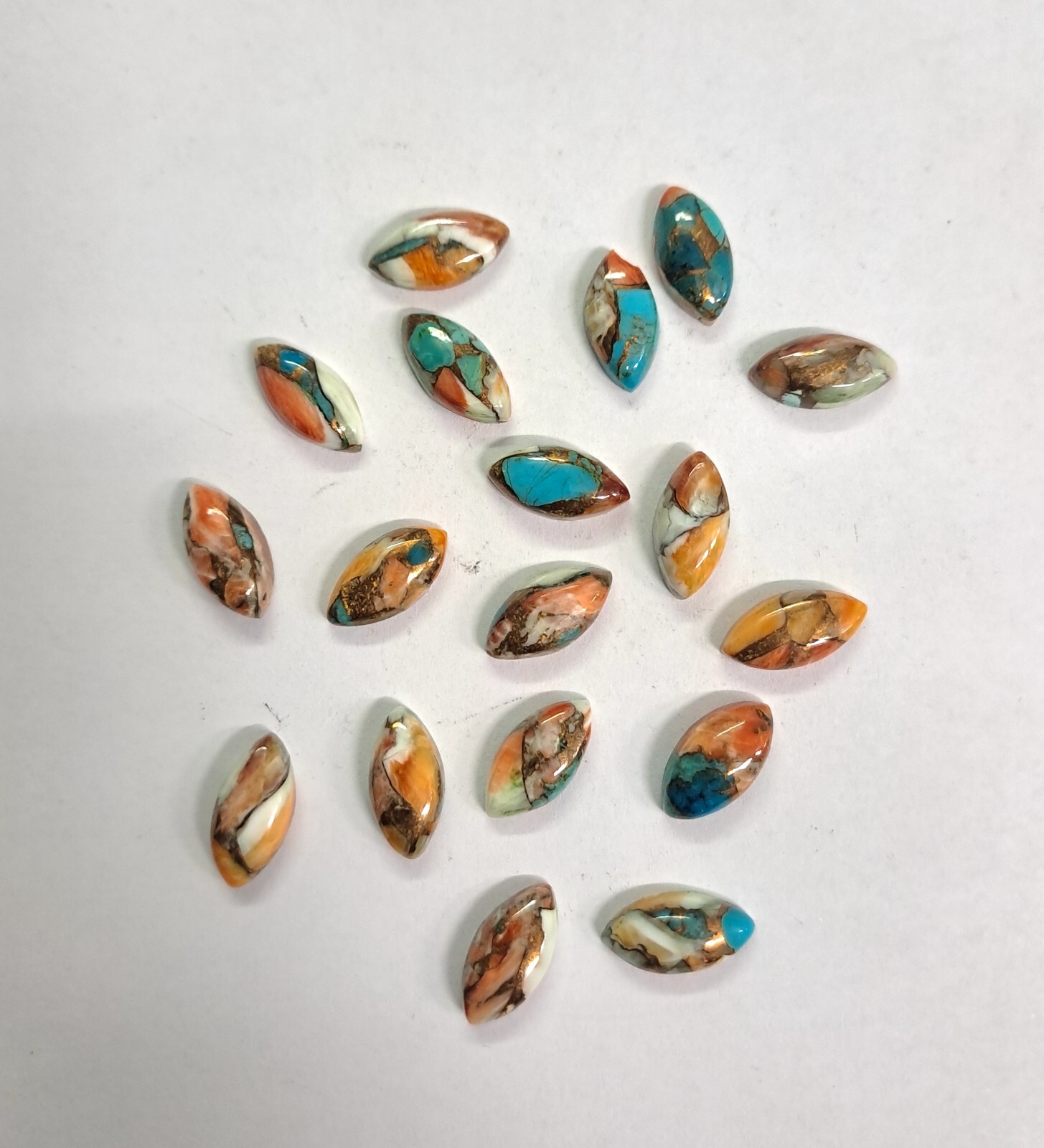[WHOLESALE] OYSTER COPPER TURQUOISE CABOCHON MARQUISE SHAPE LOOSE GEMSTONE