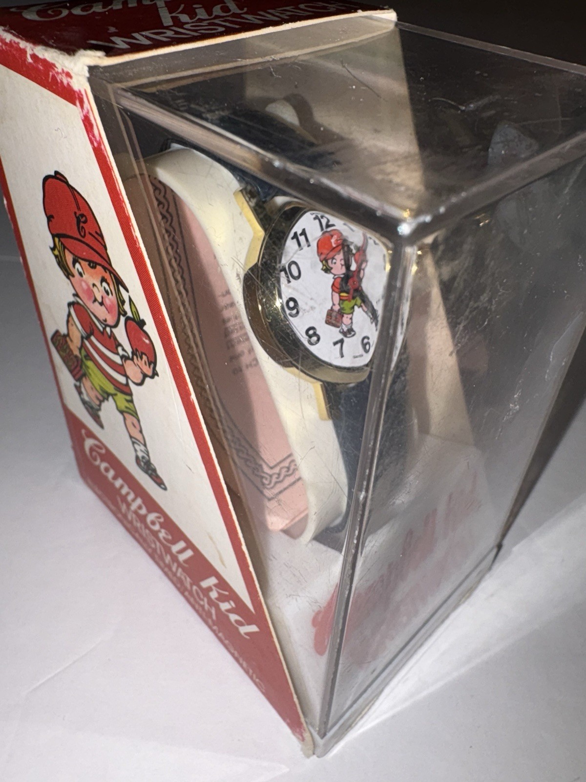 Vintage Advertising Campbell Kid Character Watch In Original Box,See Description