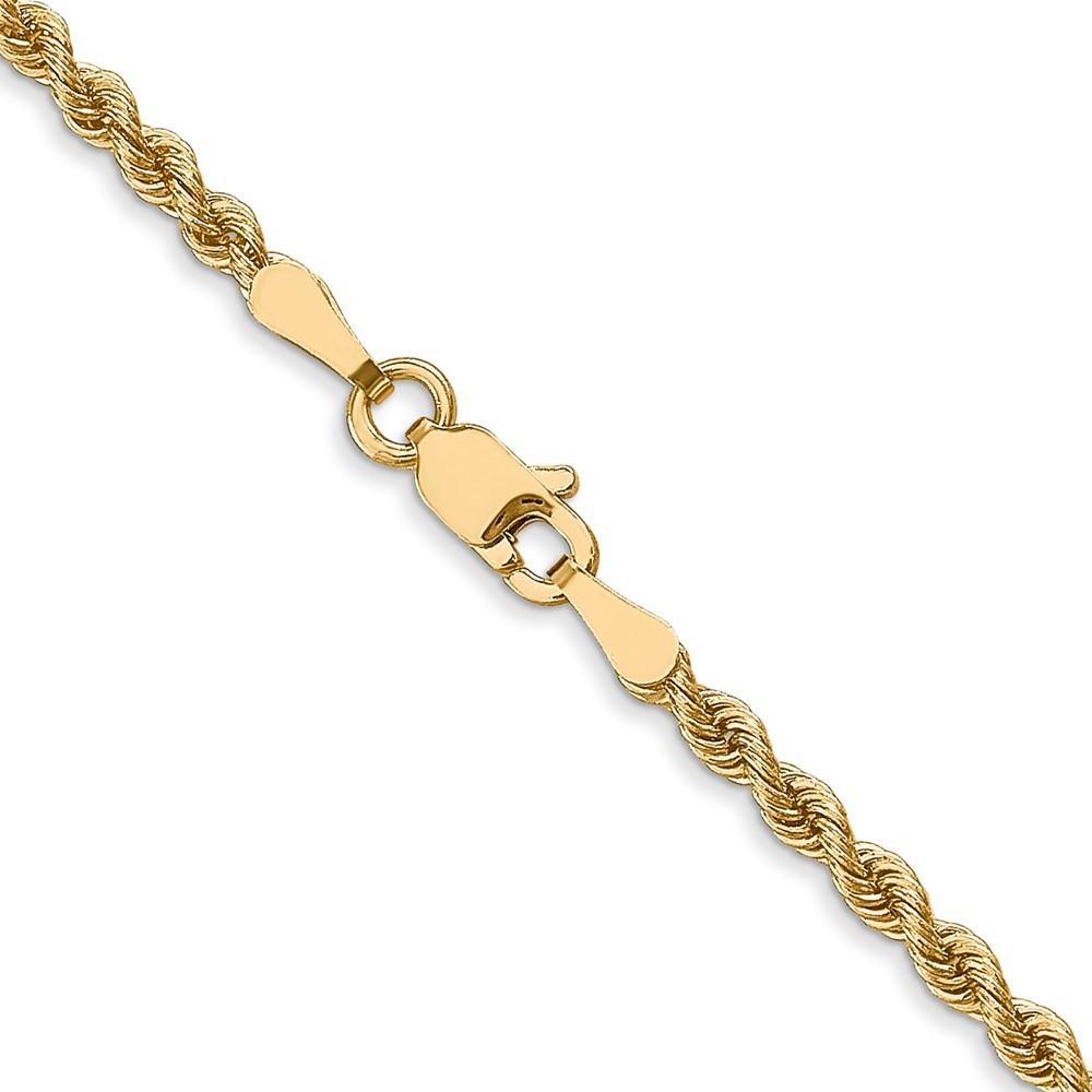 10k Yellow Gold 2.5mm Solid Regular Rope Chain Necklace 20″ 9.05gm