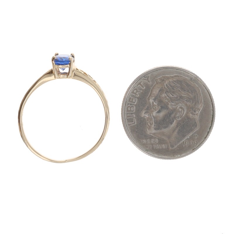 Yellow Gold Lab-Created Spinel Solitaire Ring – 14k Oval .30ct