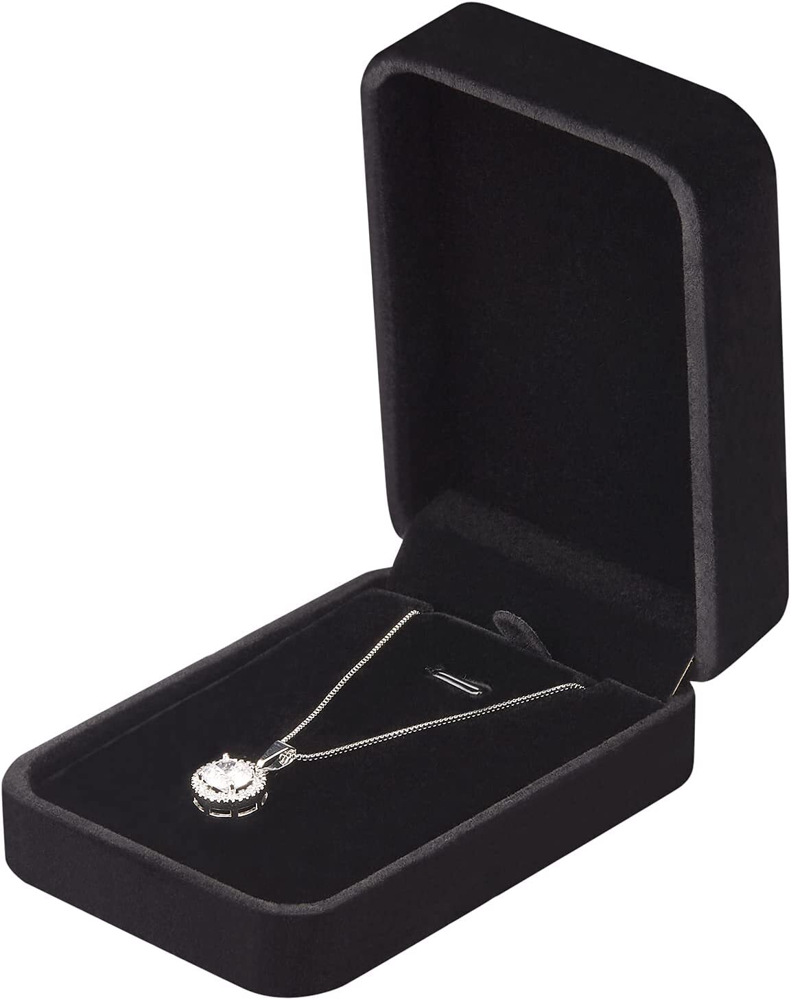 High Quality Black Velvet Necklace Pendant Gift Box Case Jewelry Display