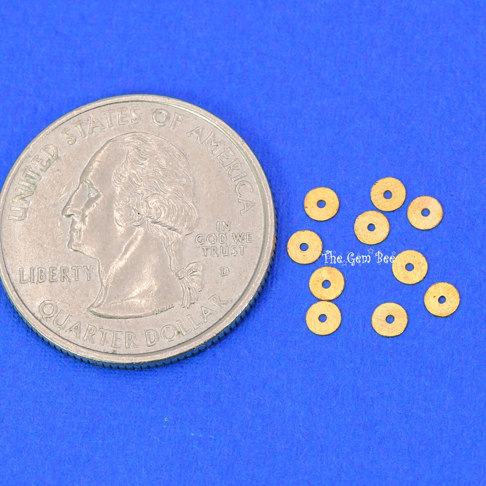 3mm 18k Solid Yellow Gold Handmade Thin Disc Spacer Findings Beads (10)