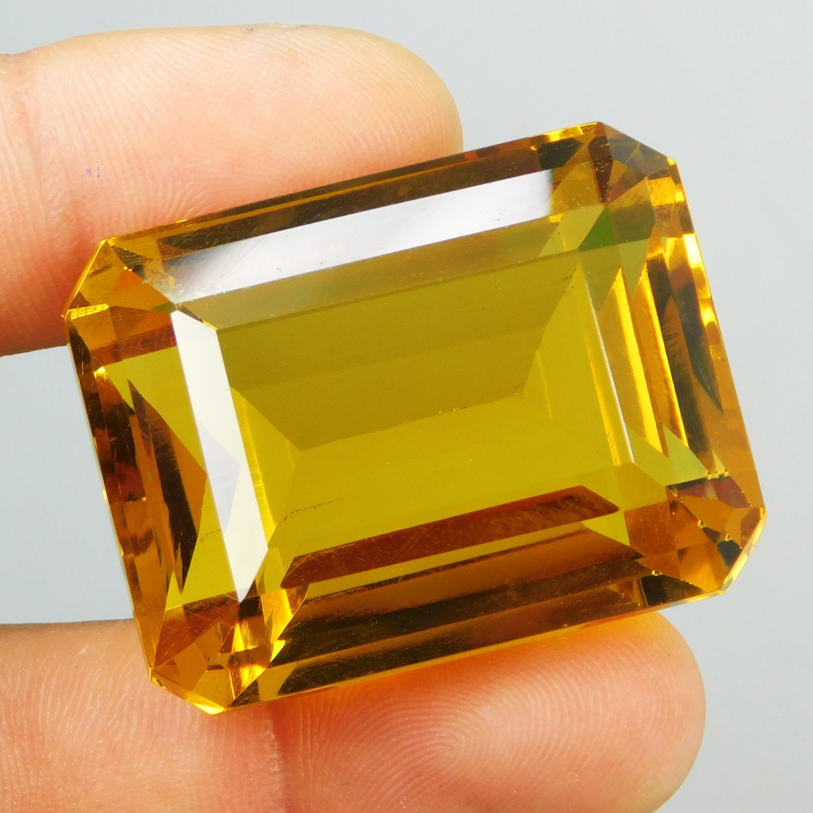 Certified 184 Cts Natural Mogok Painite Orange Yellow Emerald Cut Loose Gemstone