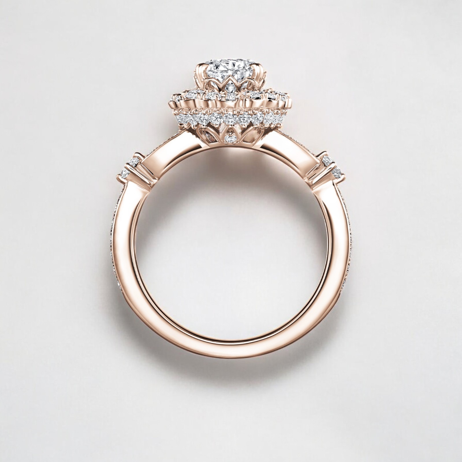 Round Cut 2.75 Ct Ring IGI Certified Lab Grown Diamond Engagement 18k Rose Gold