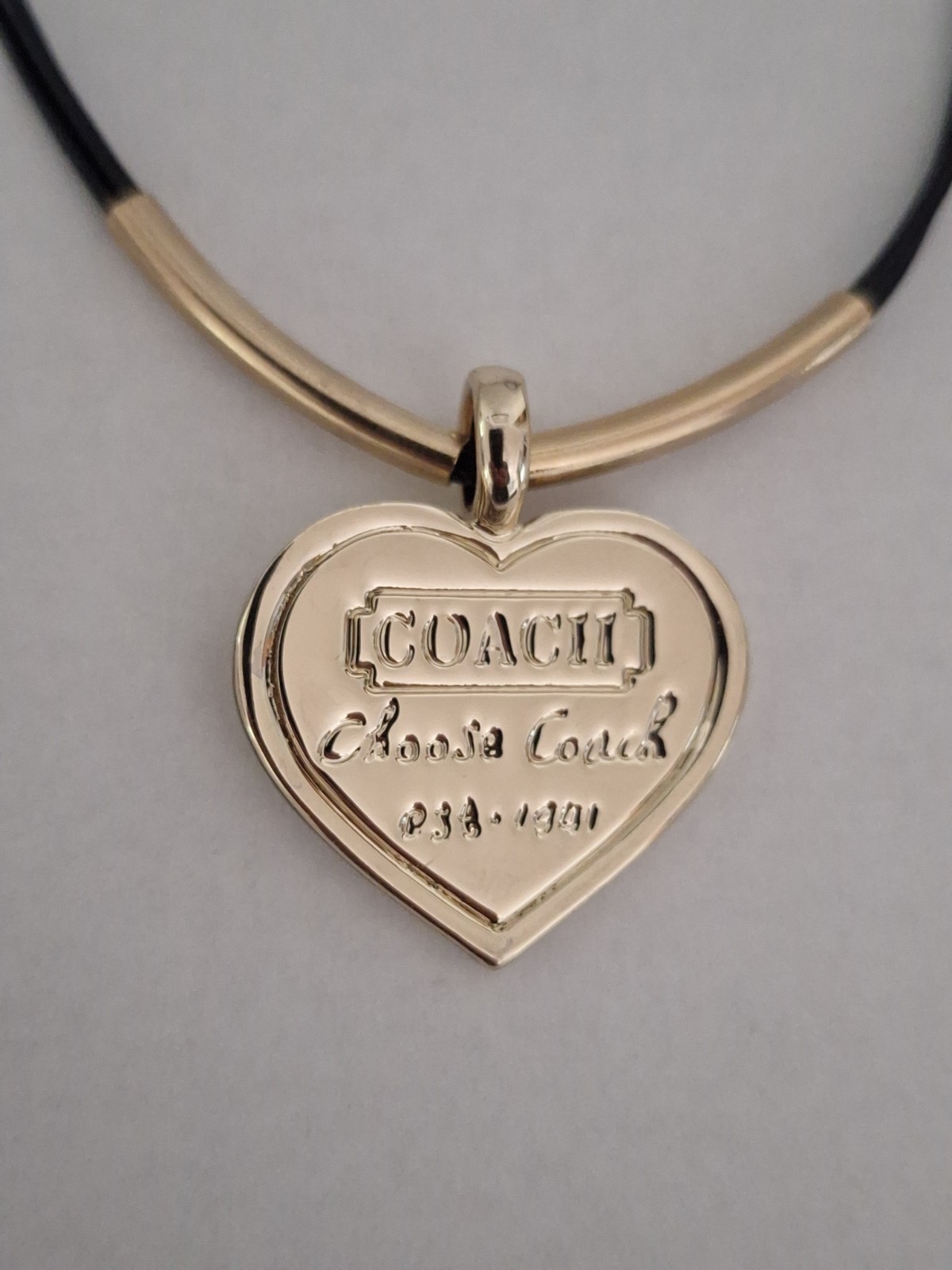 Coach Gold Heart Pendant Necklace Classic Elegance Charm -Choose Coach- Asis Pic