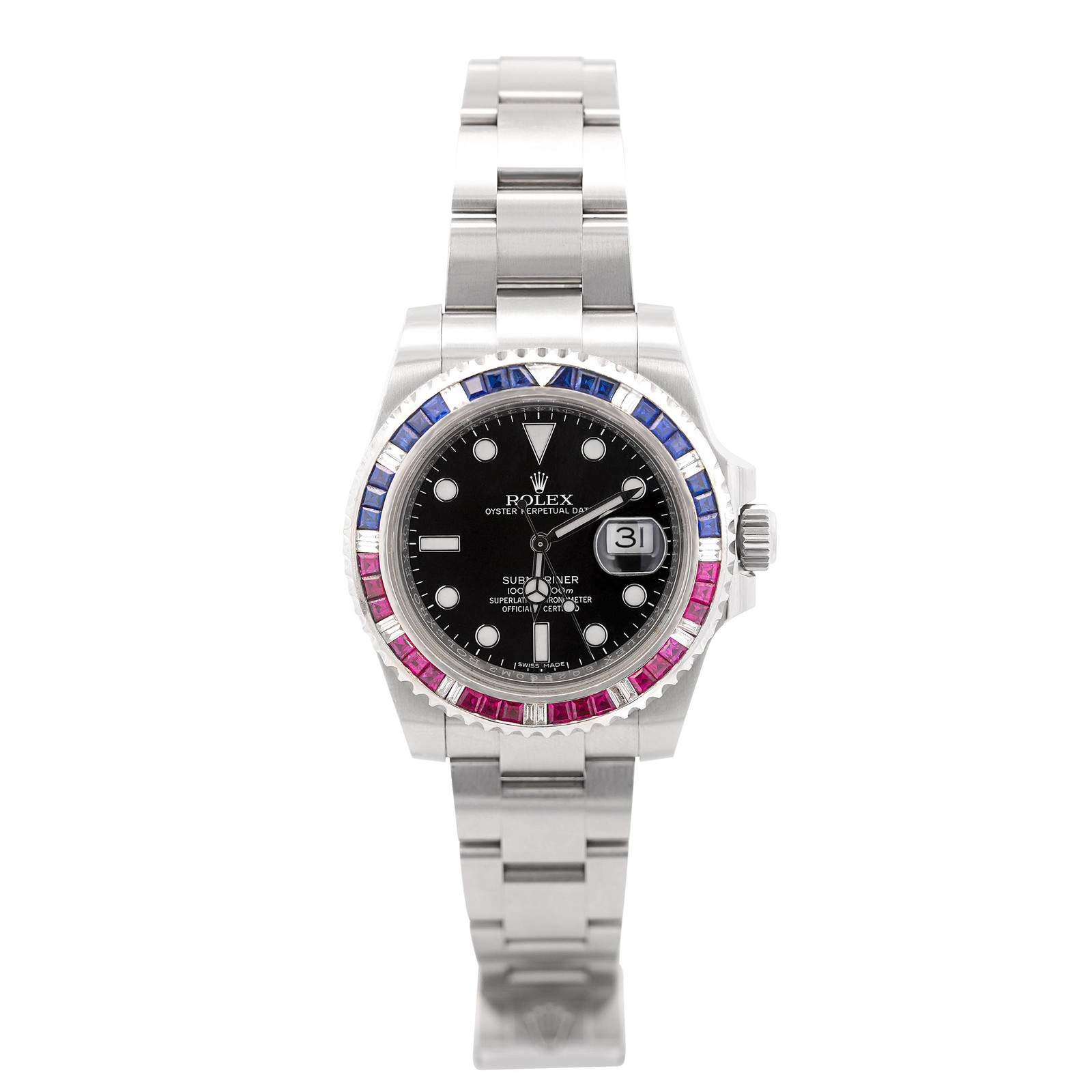 Rolex Submariner Date 116610 SARU Bezel Watch w Papers