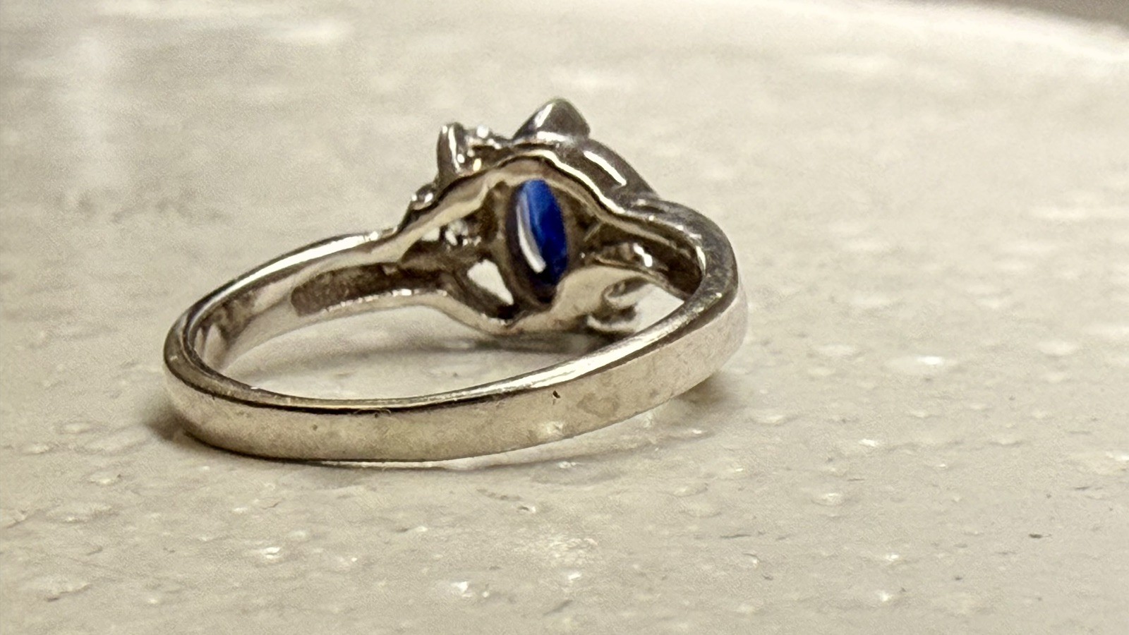 Marquise Sapphire Women’s Ring 14K White Gold