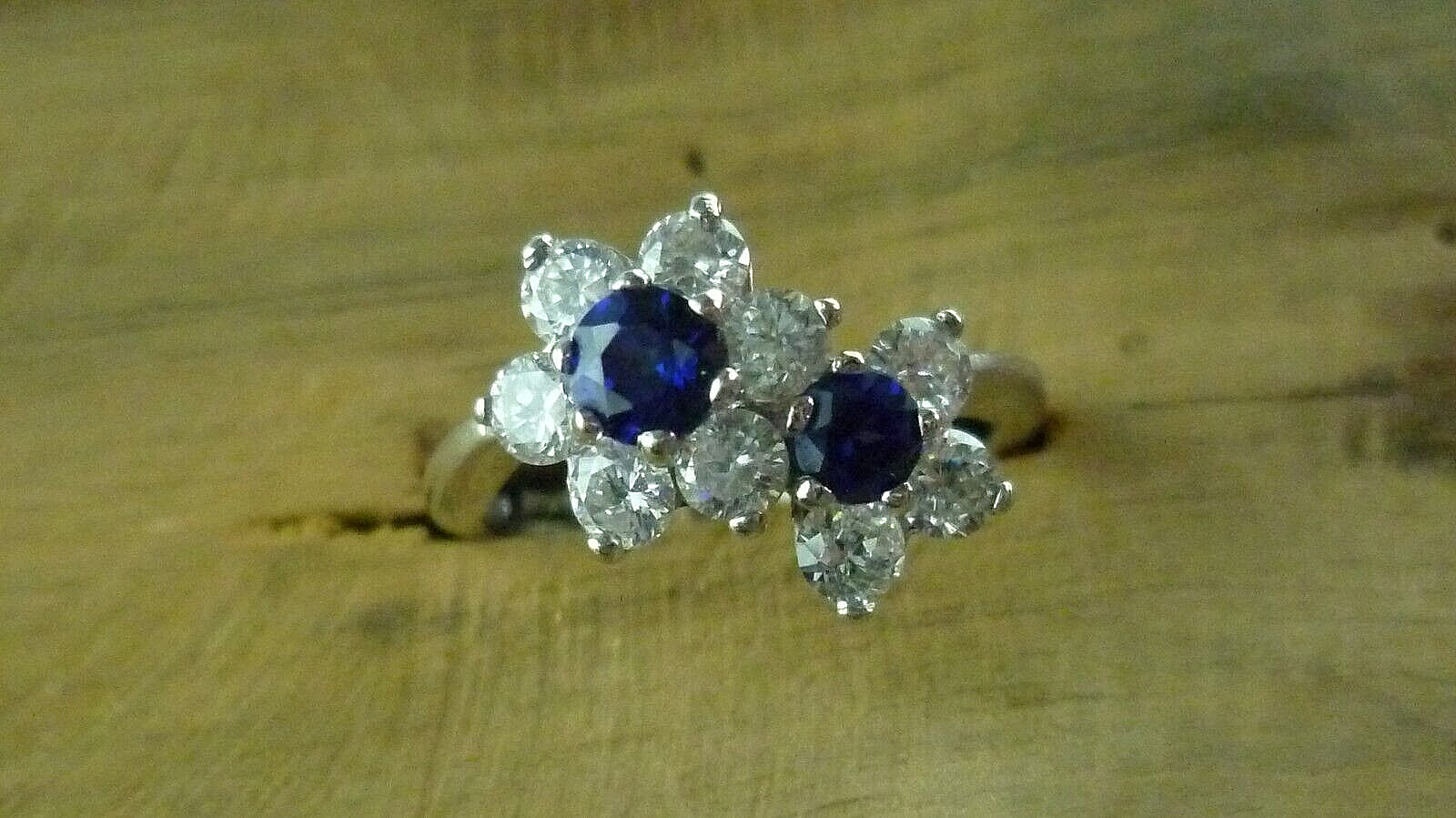 Flower Cubic Zirconia Ring Italy 925 Sterling Silver Ring Size 51