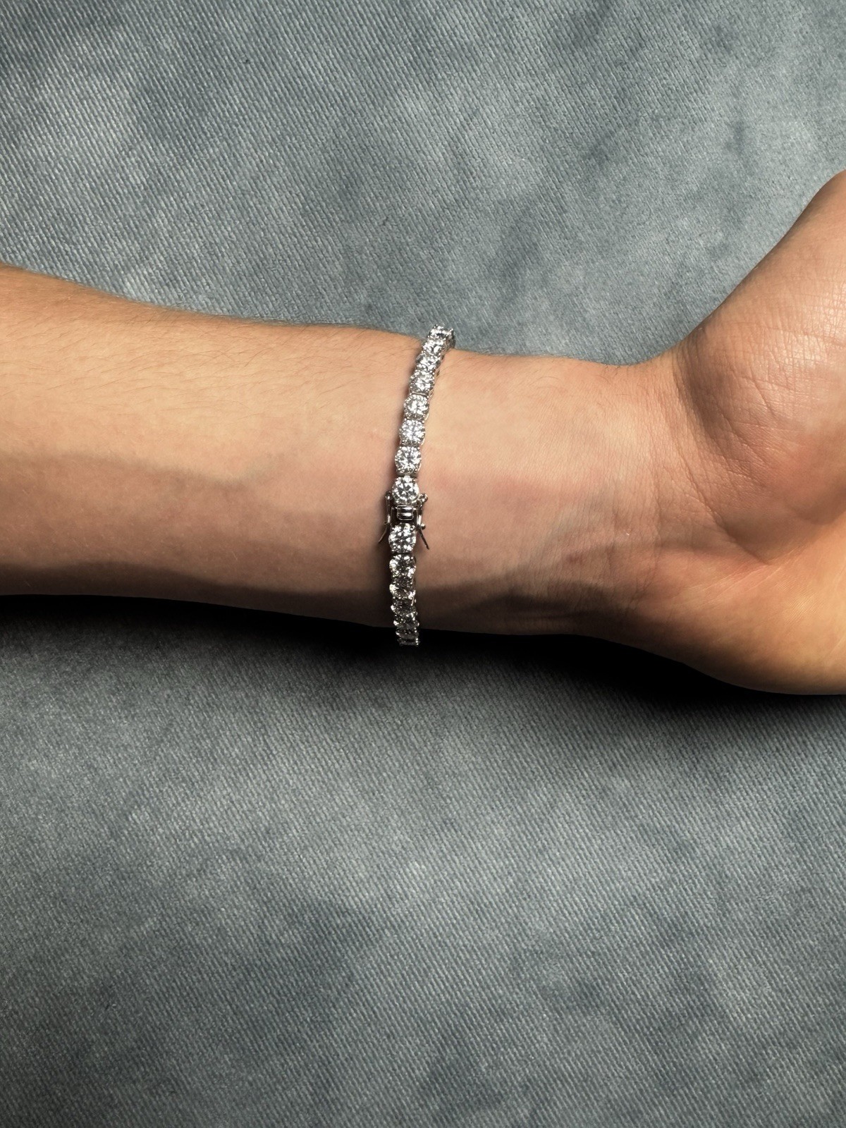 Moisanite Tennis Bracelet 5mm VVS1 D 925 Silver GRA Certified