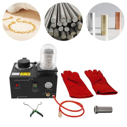 2KG Jewelry Lost Wax Cast Combination Vacuum Casting Melting Machine 1/3 HP 4CFM