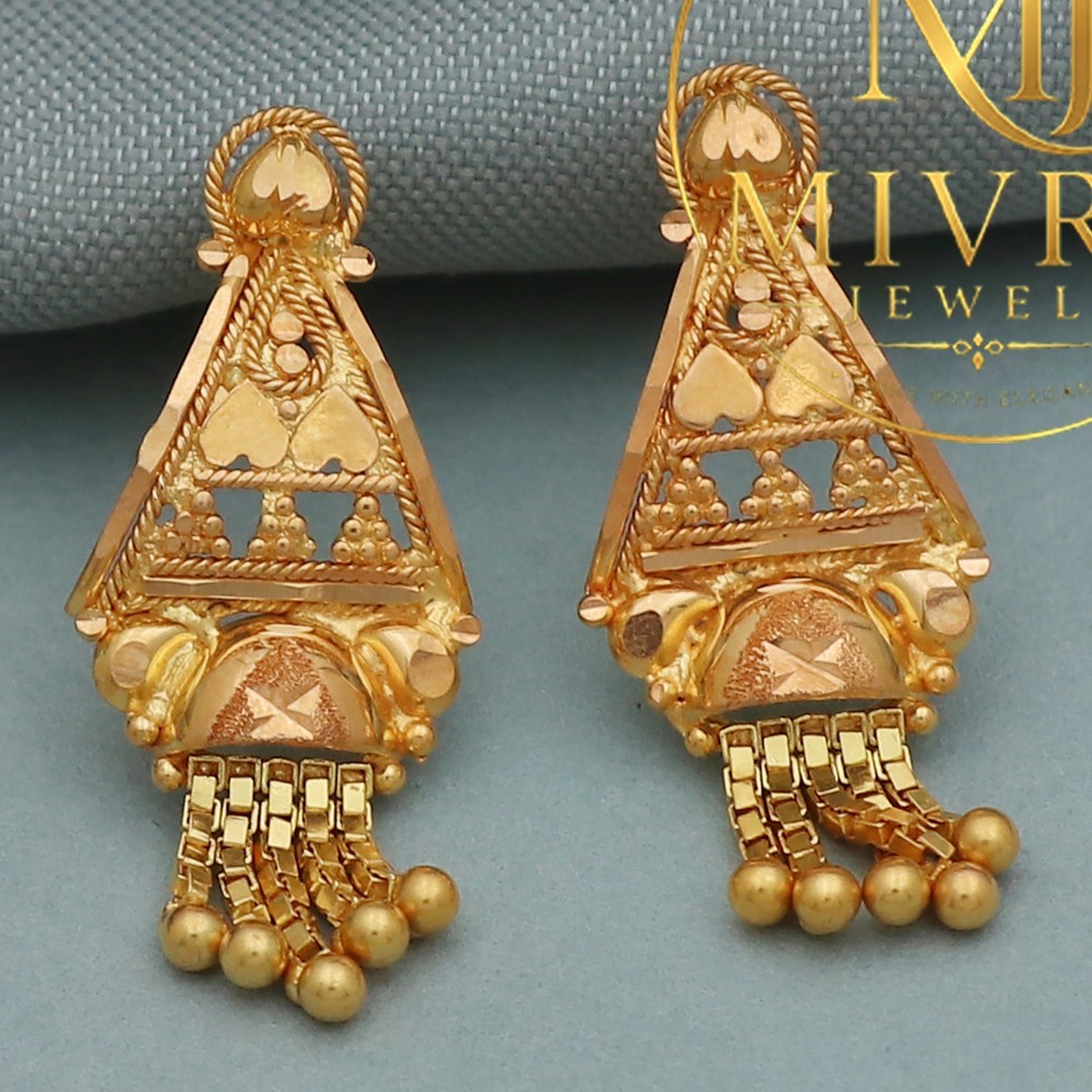 Elegant Festive Gold Jewelry, Authentic Gold Earrings, 2.6 cm x 1 cm, 2.65g