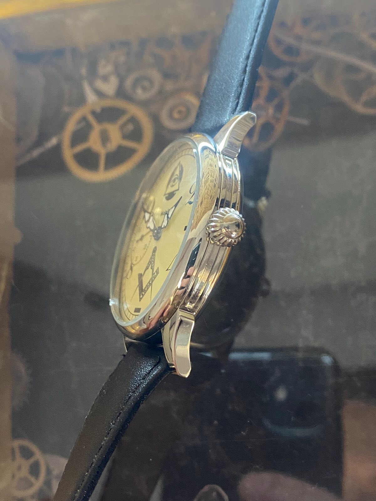 Molnija Masonic Watch Mechanical USSR Soviet Freemason Symbol Old Vintage Pocket