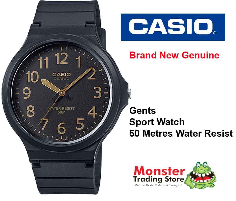 CASIO WATCH SPORTS 50 METRES WATER RESISTANT MW-240-1B2V 12 MONTH WARRANTY
