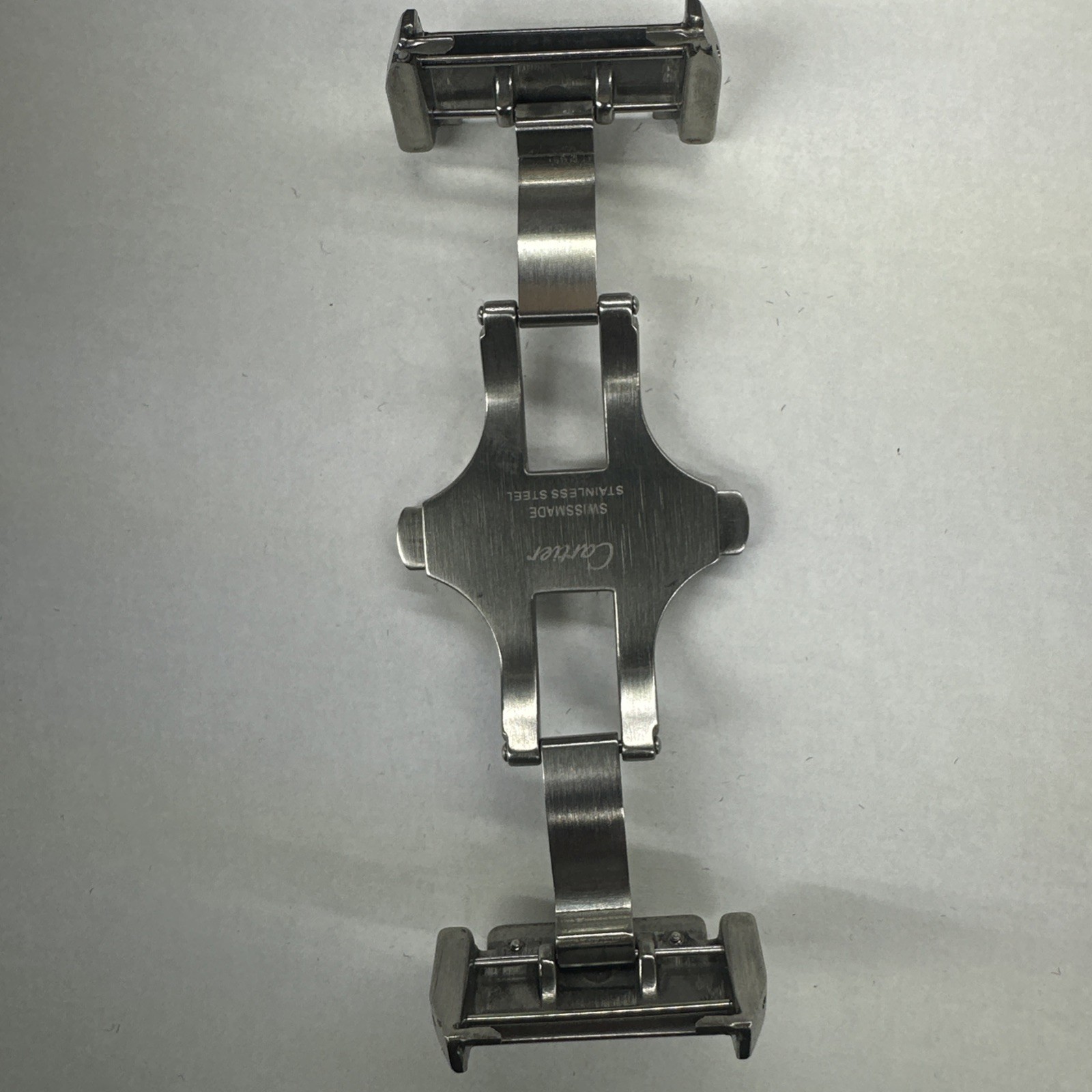 Cartier 18mm Steel Deployment Deployant Clasp For No Holes / Fold Over Strap