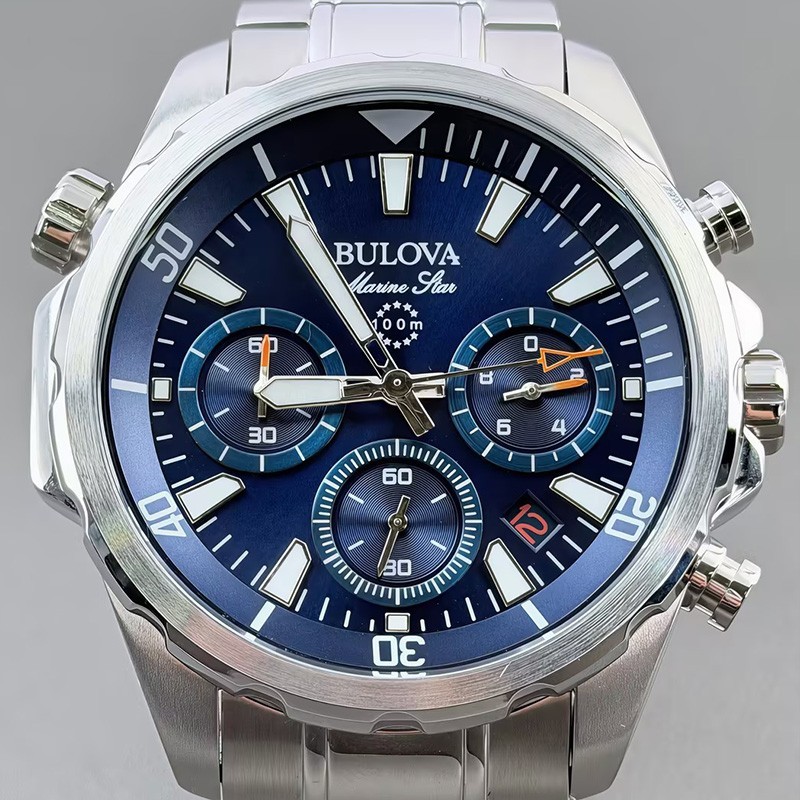 Bulova Marine Star Series B Men’s Quartz Watch Blue Dial Stainless Steel 43mm