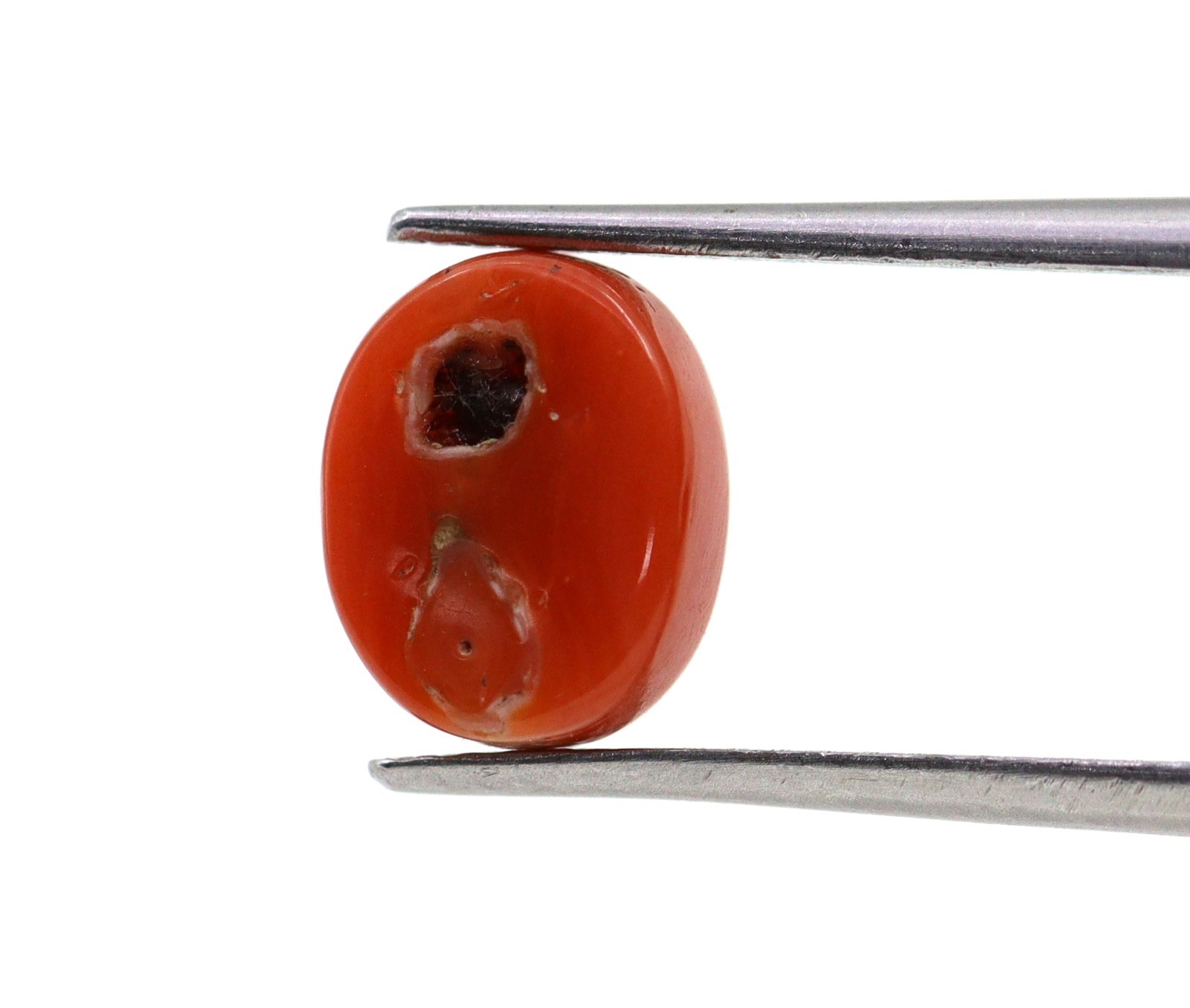 Oval Shape Italy Mined 2.76 Ct Natural Coral Orange Color Loose Gemstone