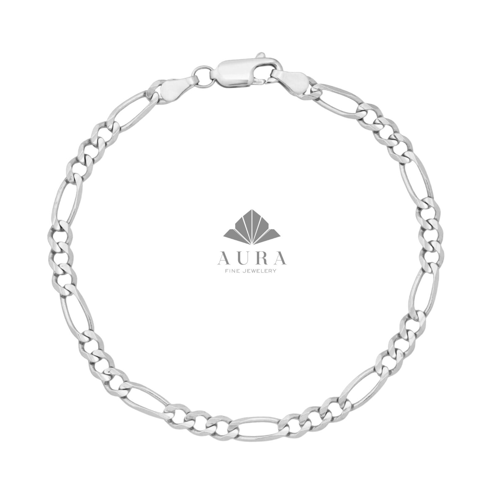14K Gold Figaro Chain Anklet, 2mm 3mm 4mm 5mm Genuine Gold Chain Anklets, Gold