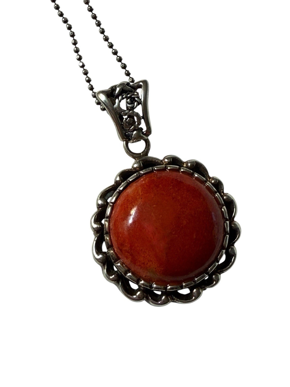 JTV BBJ Bangkok Ratnaraj Jewelers Sterling Silver Sponge Coral Necklace