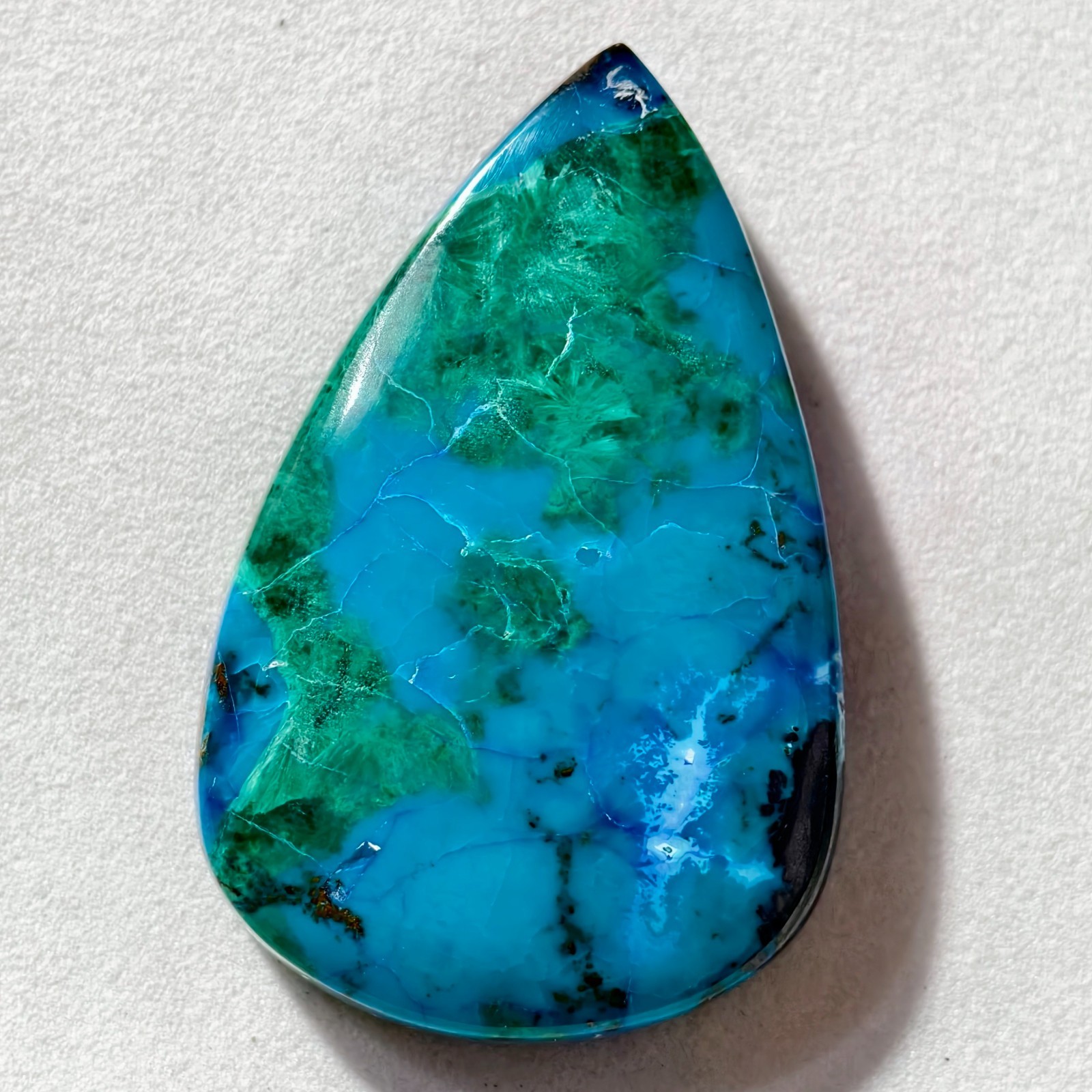 58 Cts Natural Chrysocolla Cabochon Gemstone For Jewelry 38.5×24.7×6.9 MM