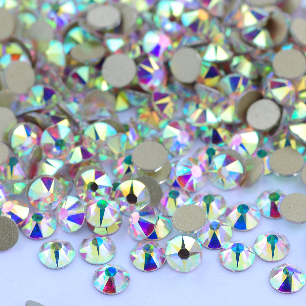 YANRUO AB Color NO Hotfix And Hotfix Rhinestone Needlework Strass 8 Big+8 Small