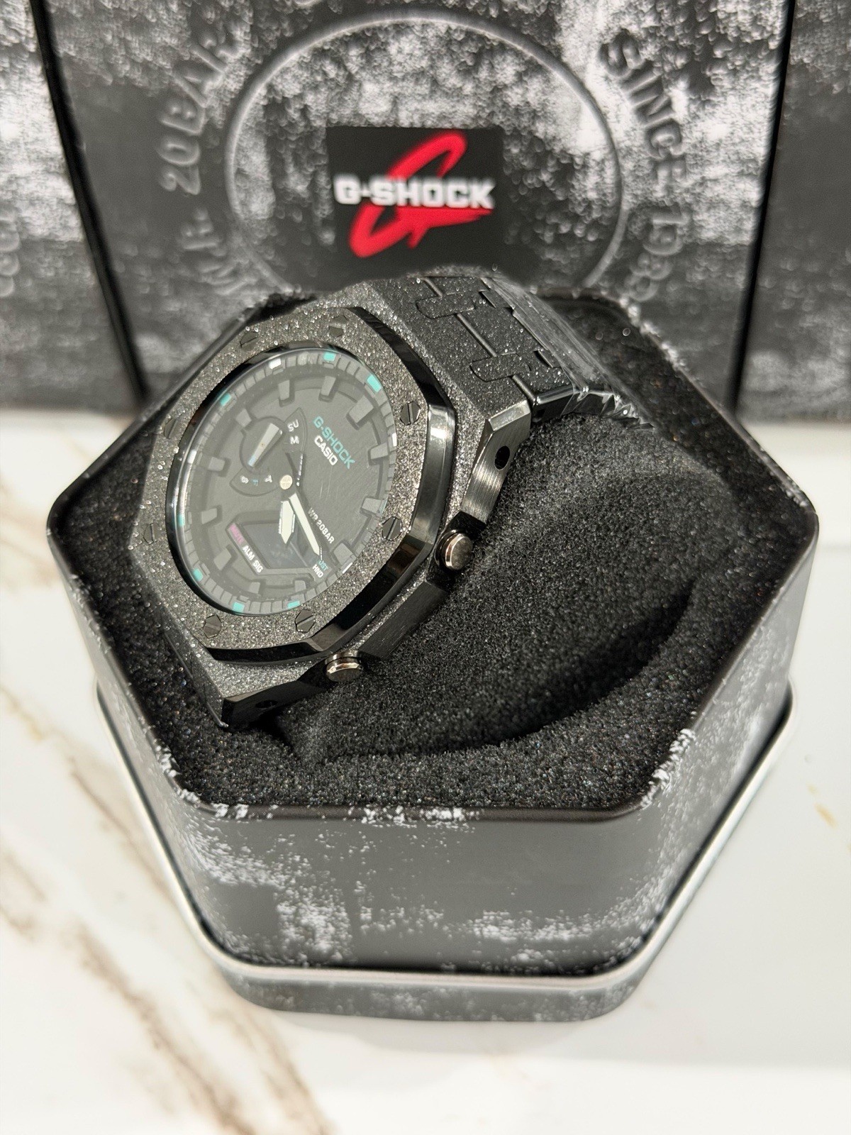 Casio GA-2100 G-Shock Watch – Sandblasted Black Frosted – Black Dial