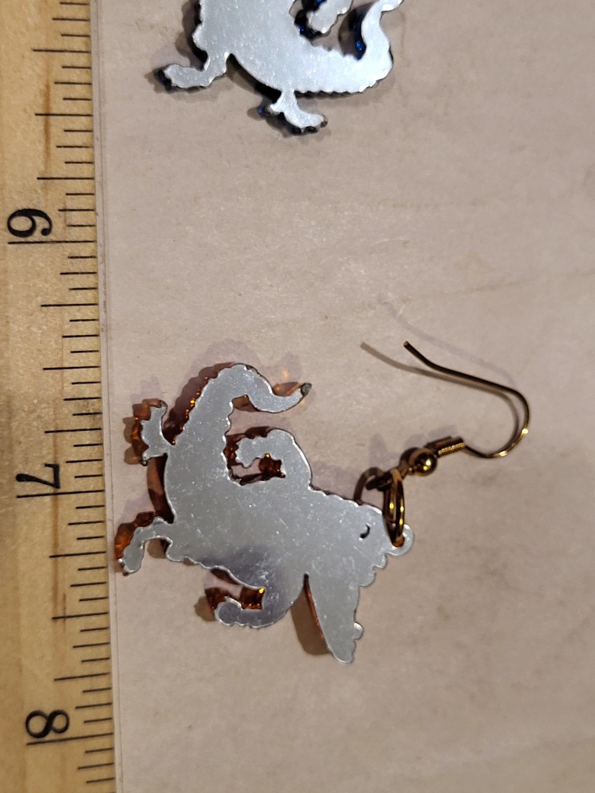 Lot of 2 Custom Earrings – Orange Fishing Bobber Logo & Red/Blue Alligator Drops