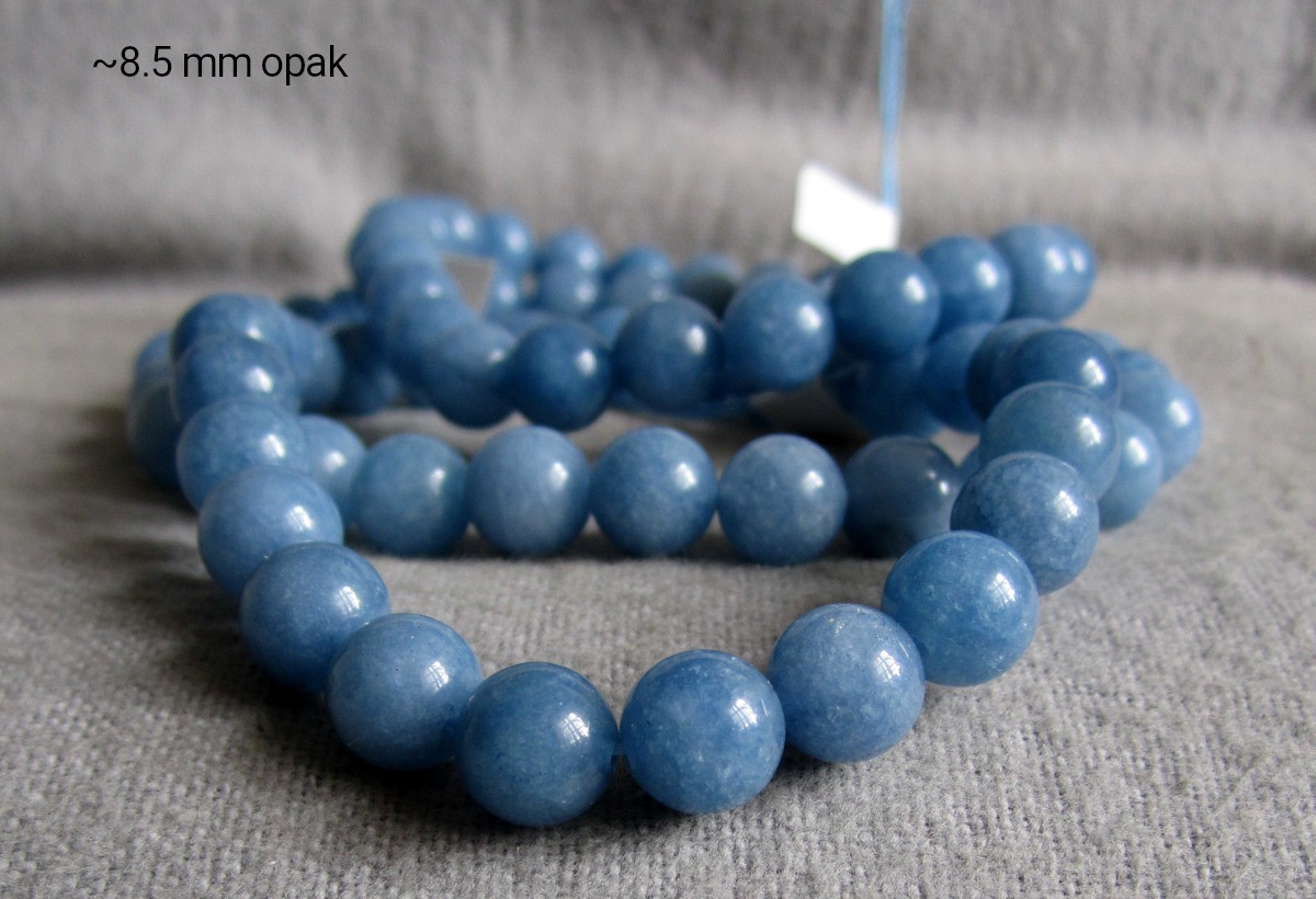 Aquamarine Blue Bracelet – Balls Ø 8.7 mm / 16-23 cm – Elastic