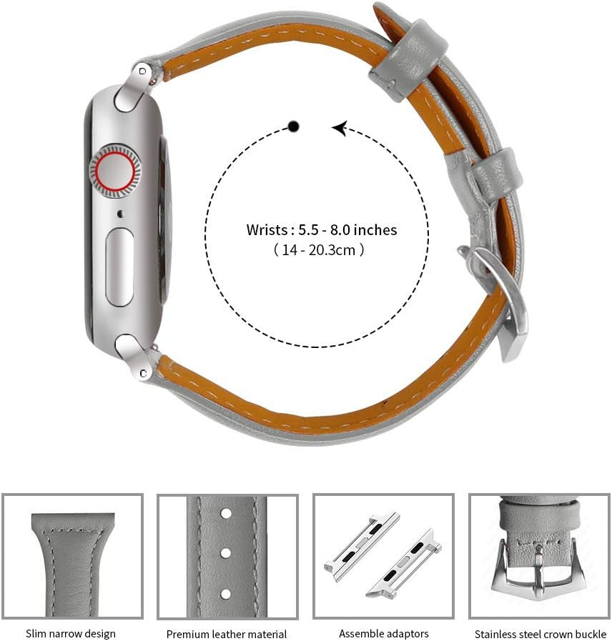 Leather Bands Compatible Apple Watch Bands for Women 38Mm 40Mm 41Mm 42Mm 44Mm 45