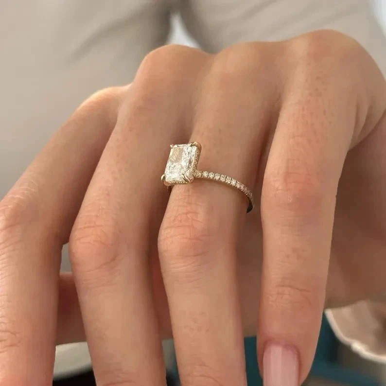 Women Elegant Party/Daily Wear Ring 2.80CT Lab Grown Diamond 14K Yellow Gold