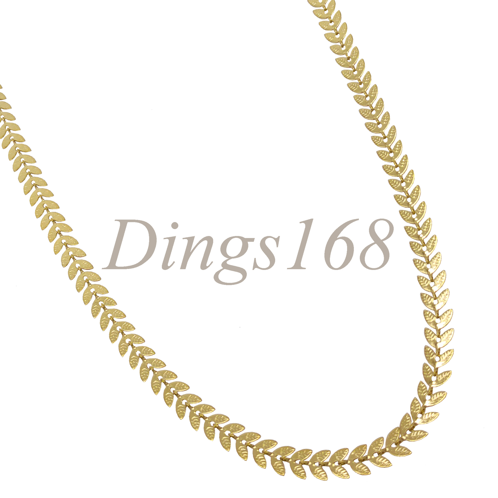 18K Yellow Gold Filled Tarnish-Free Shiny FishTail Link Chain Necklace 16″- 24″