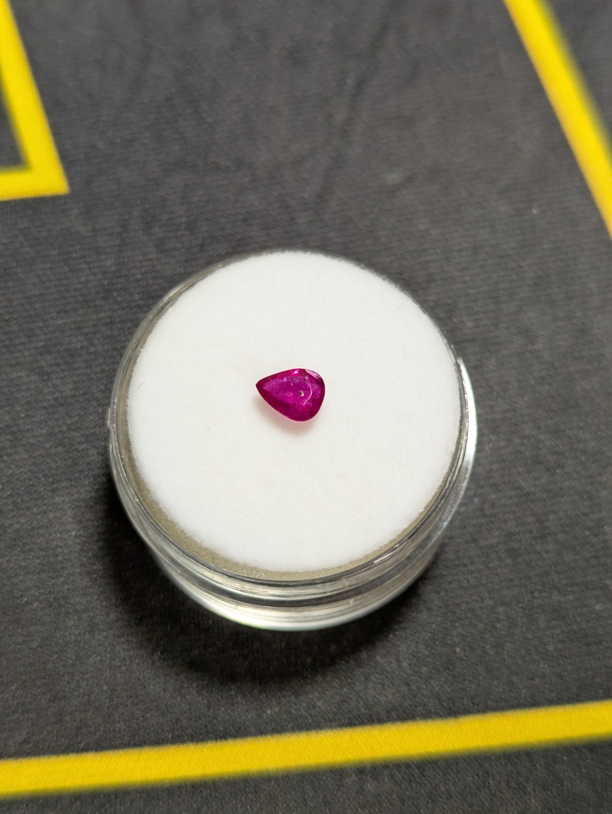 0.37ct 5.3×4.3mm Pear Natural Red Ruby – Unheated, Mozambique Gemstone Loose