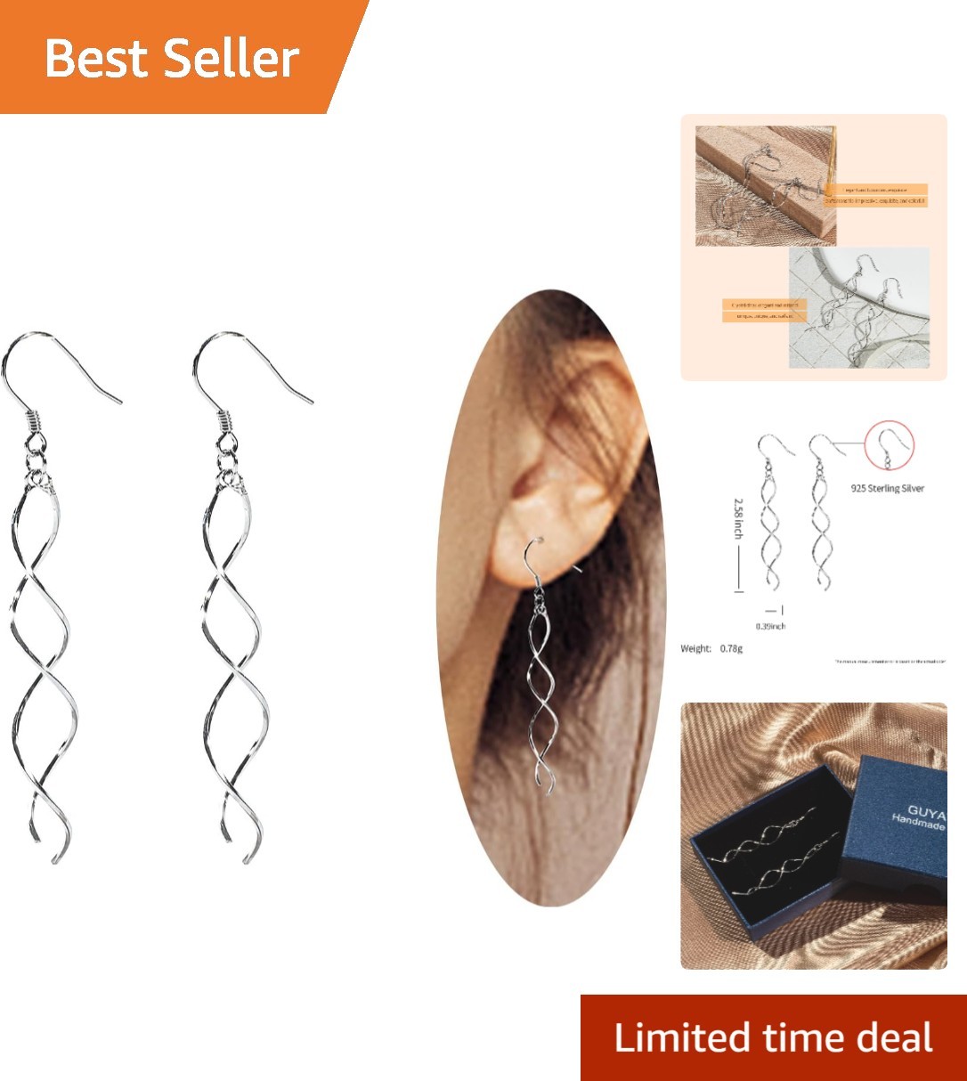 14K Gold & 925 Silver Threader Dangle Earrings – Handmade Hypoallergenic Jewelry