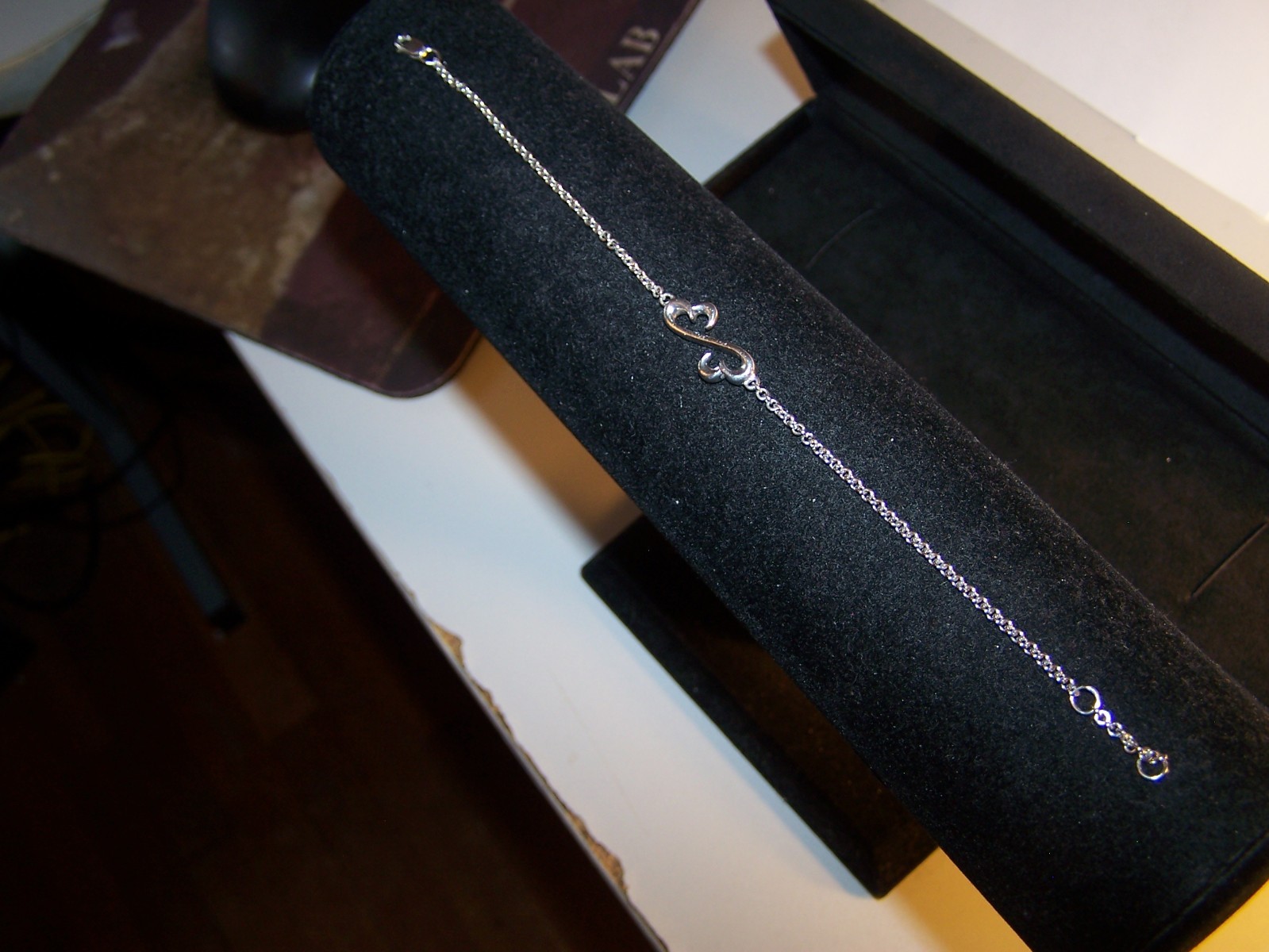 KAY JEWELERS JANE SEYMOUR RARE DOUBLE OPEN HEART STERLING SILVER TENNIS BRACELET