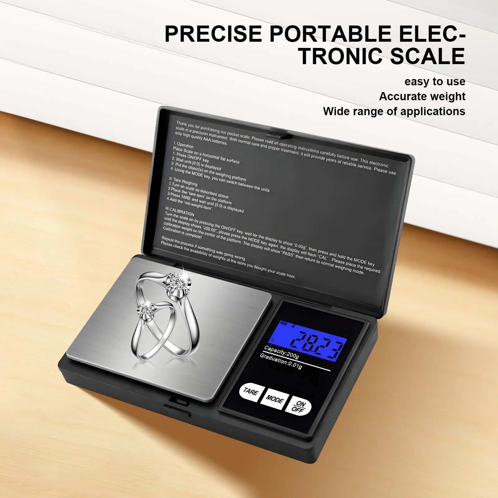 Digital Pocket Scale 0.01g High Precision Jewelry Gold Gram Weight Scale