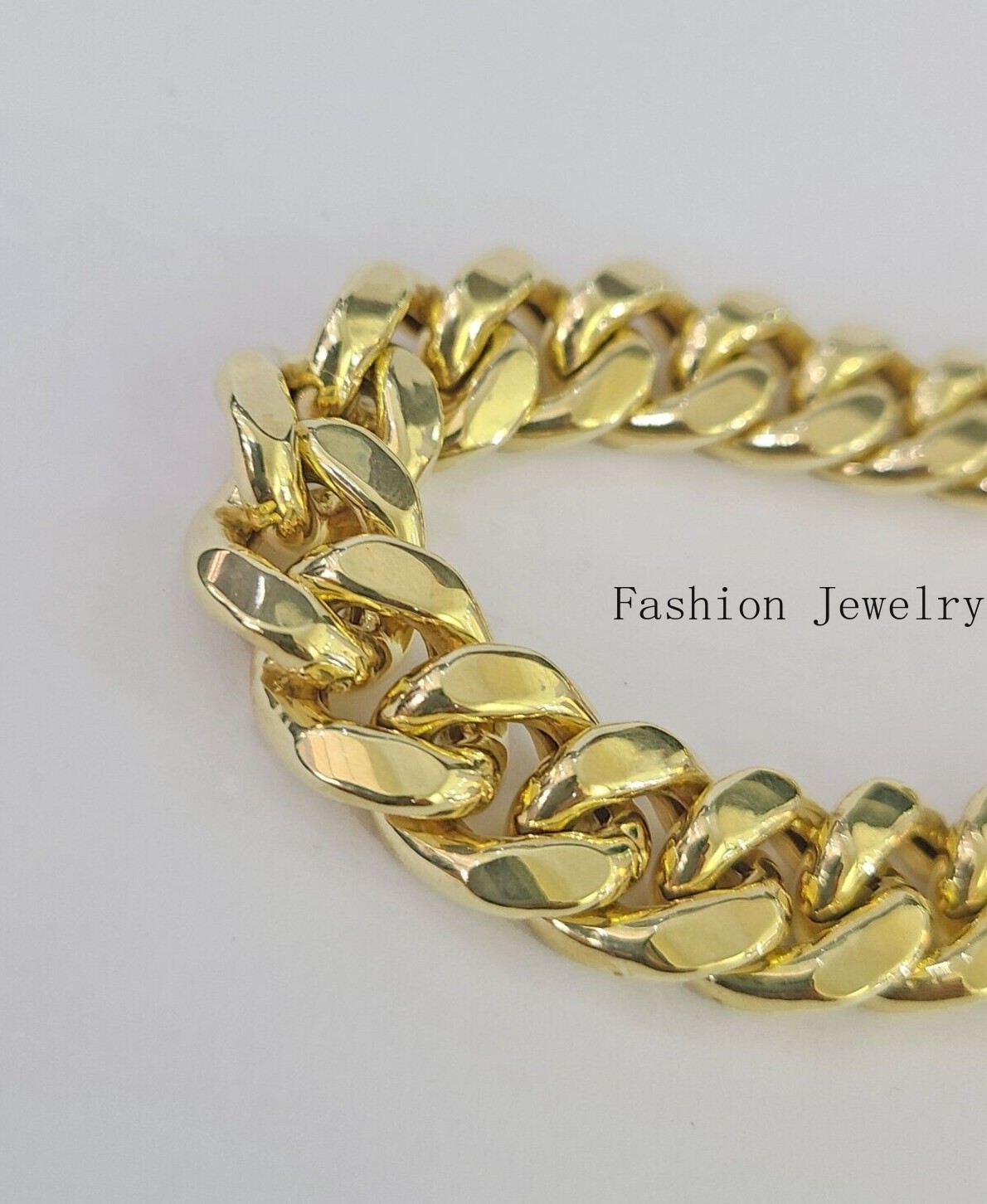 Real 14K Gold Miami Cuban Bracelet Yellow Gold Box Clasp 8″ 13mm Link Thick