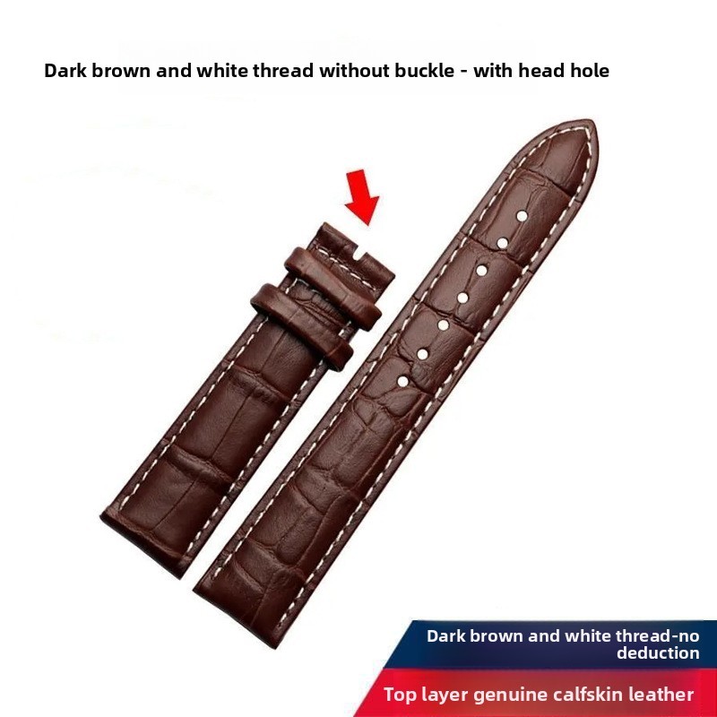 Quality Double Sided Genuine Leather Watch Strap Band 12mm-24mm Without Buckle