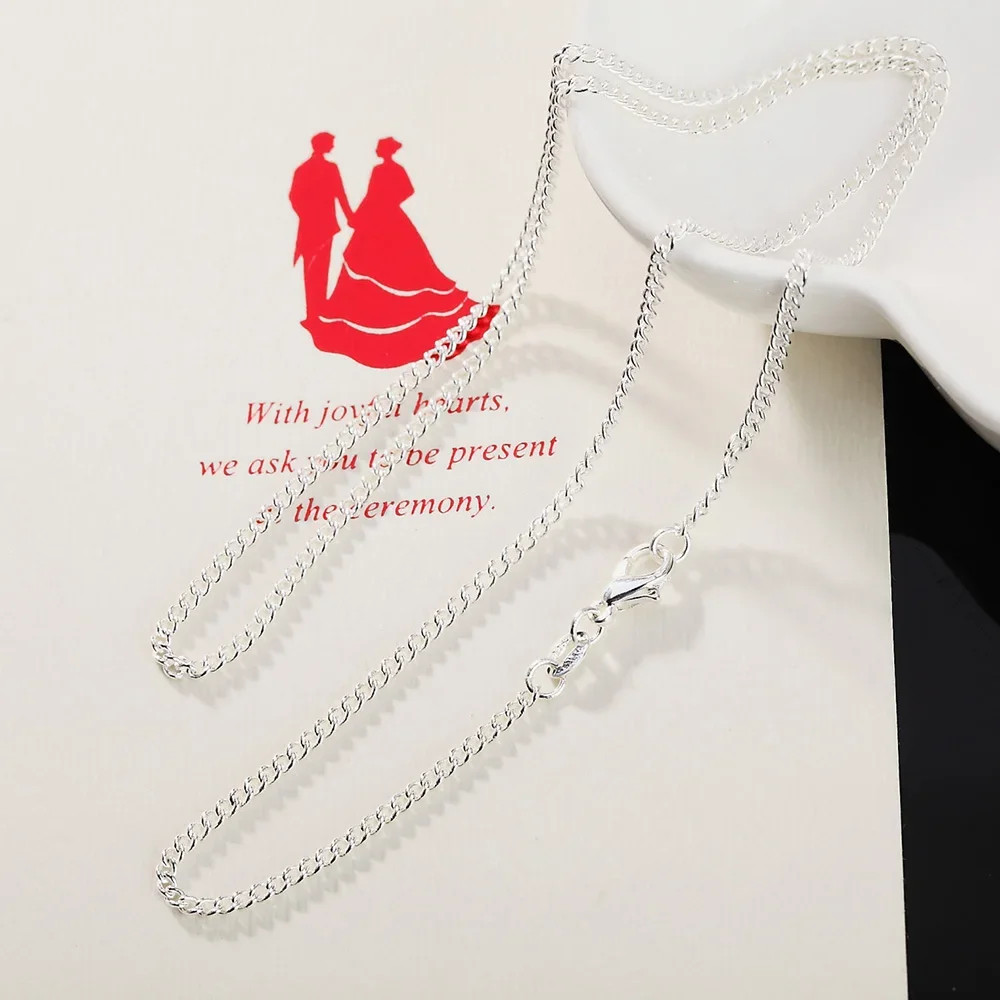 New 925 Sterling Silver Necklace 16/18/20/22/24/26/28/30 Inches 2MM String Chain