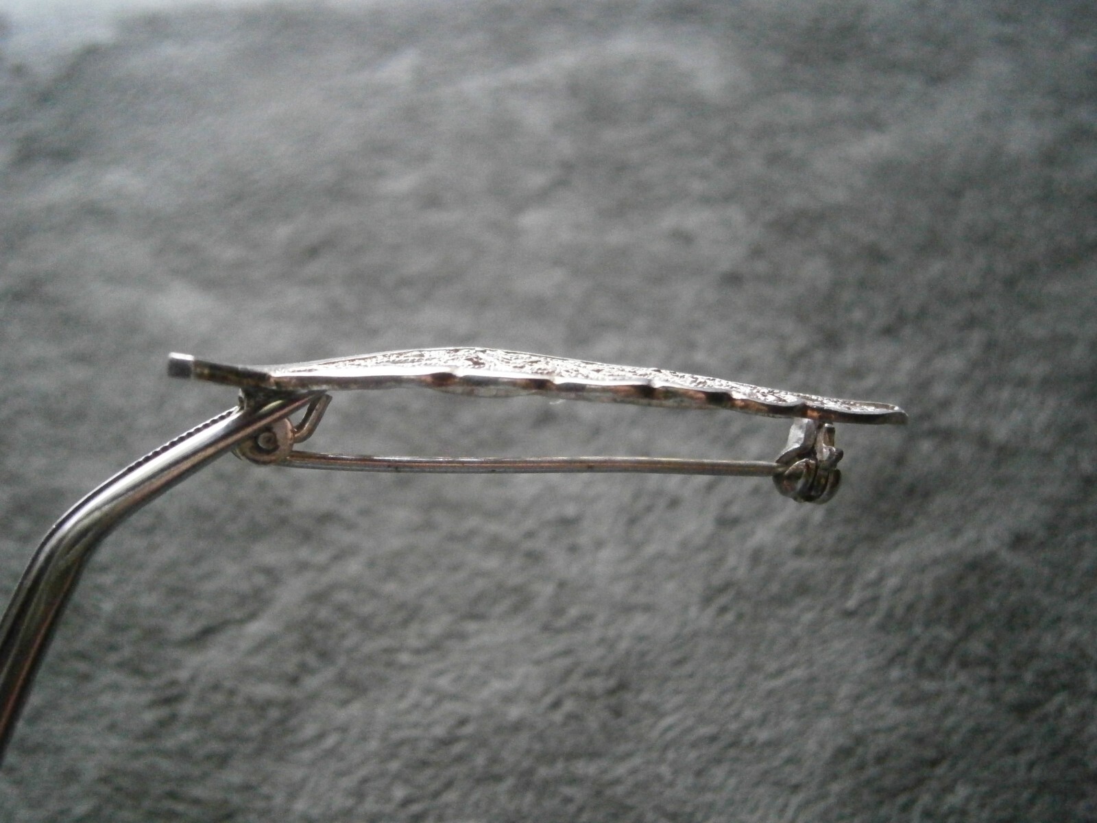 935 Argentium Silver Filigree Leaf Vintage Brooch ~ 3.0g