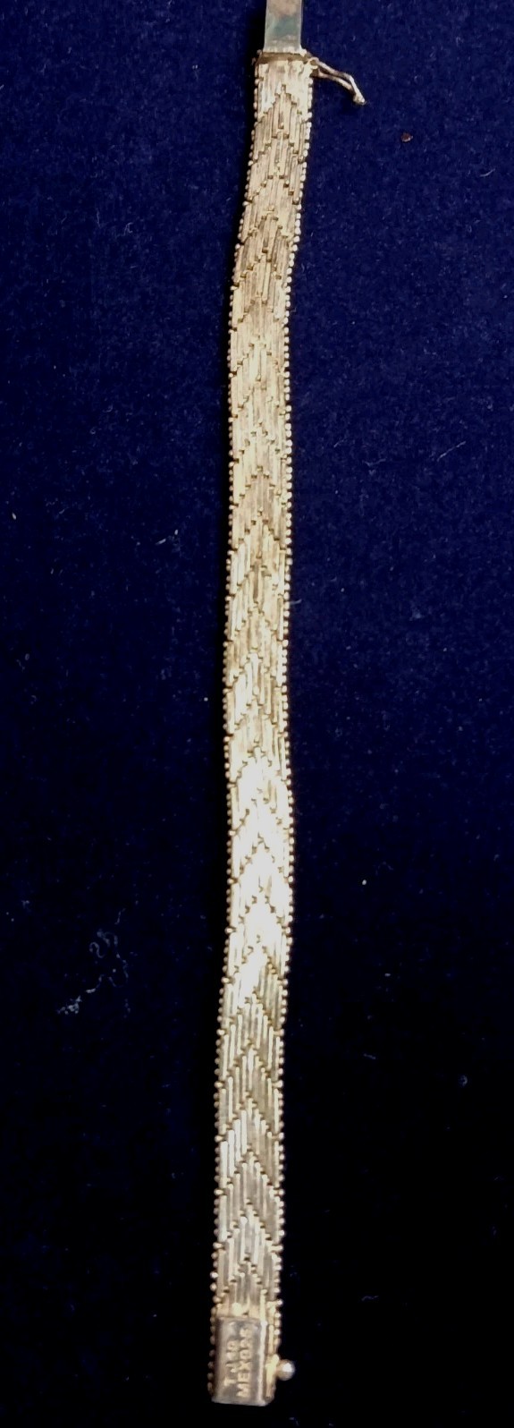 Solid 925 Sterling Silver Weave Design Bracelet With Push Lock Clasp