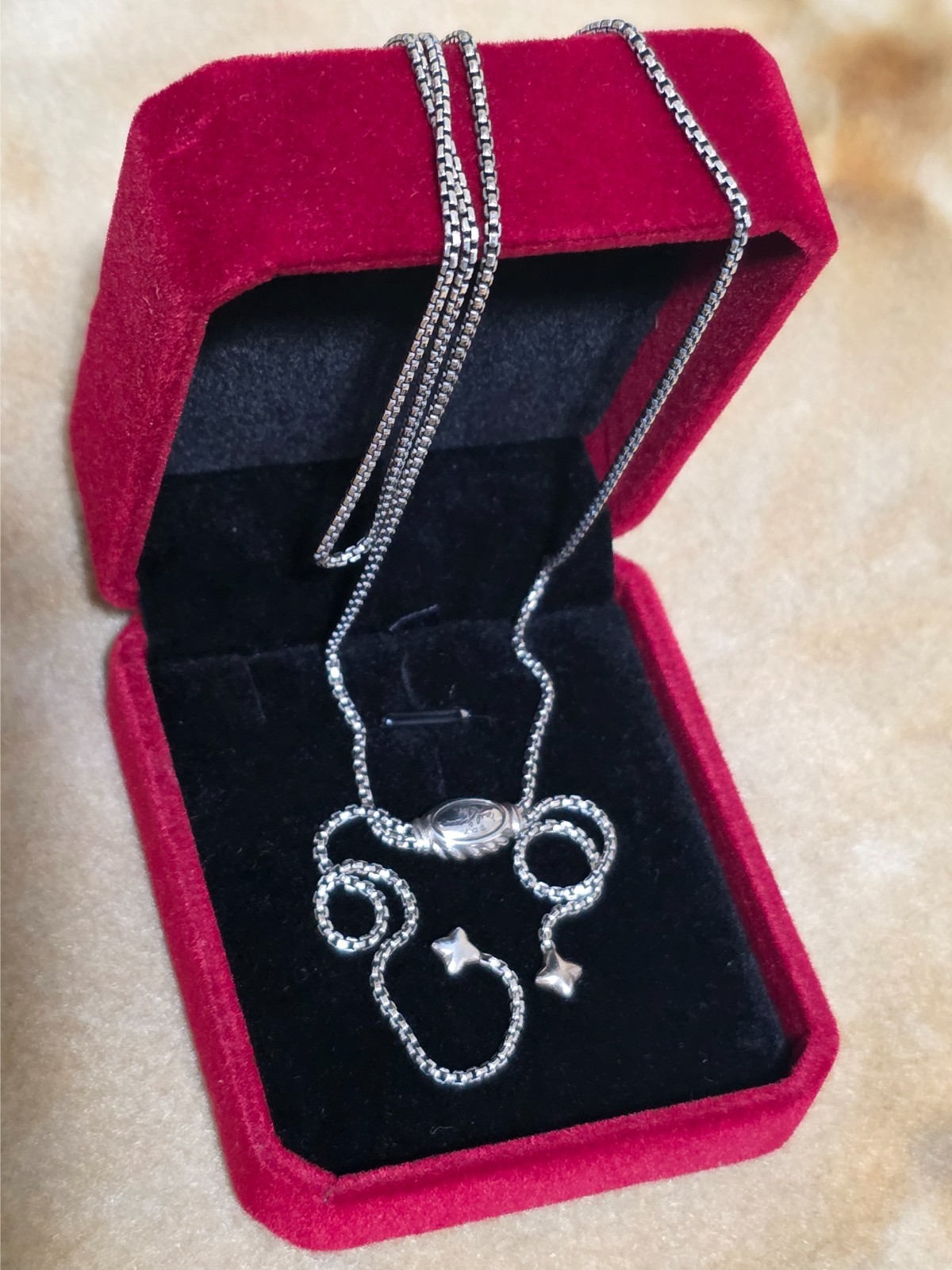 David Yurman Sterling Silver Adjustable Box Chain Slider Lariat Necklace