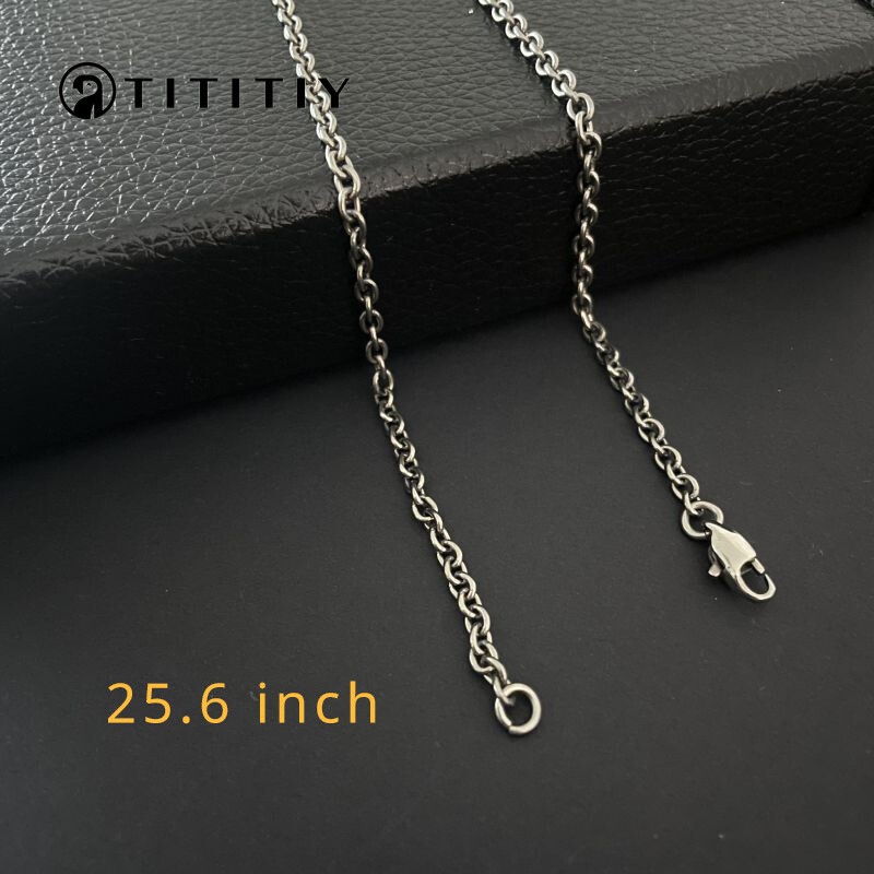 New Pure Titanium Necklace O-Chain Wide 3mm be antiallergic Easy To Match 25.6″