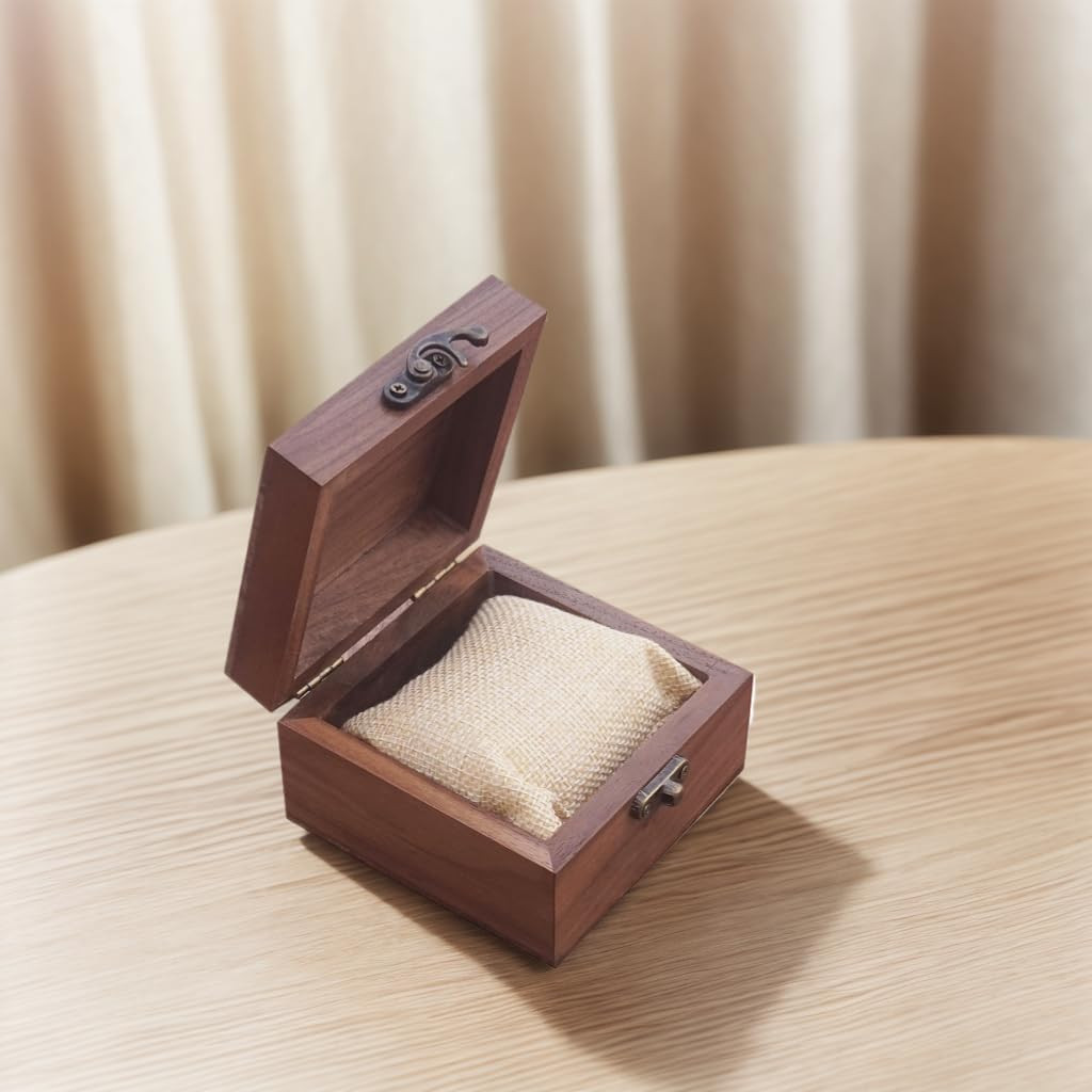 Walnut Wood Storage Box for Jewelry Watches Crafts Keepsake Gift