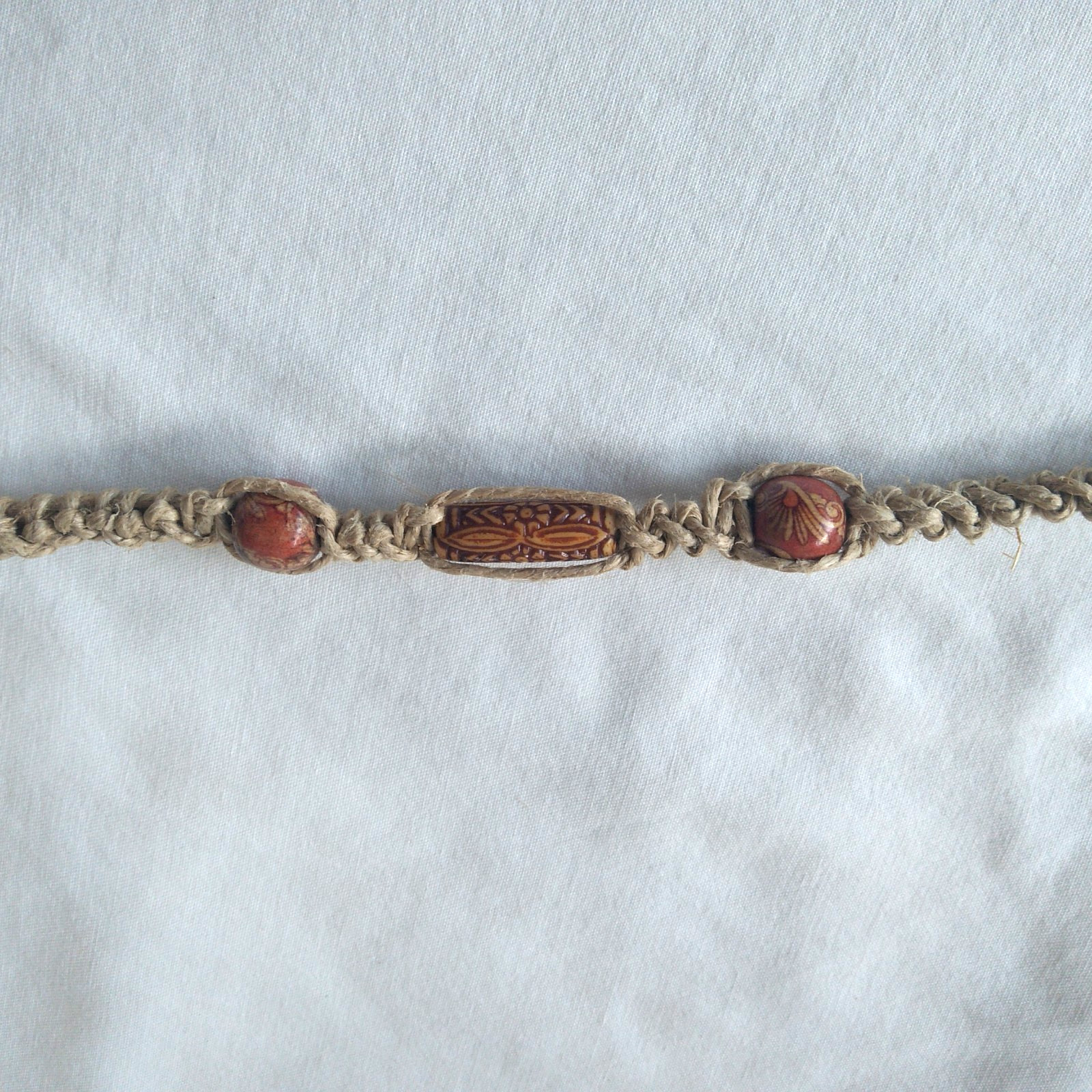 SURFER HEMP NECKLACE 28″ Adj Unisex Macrame Boho Hippie Ethnic US Seller New