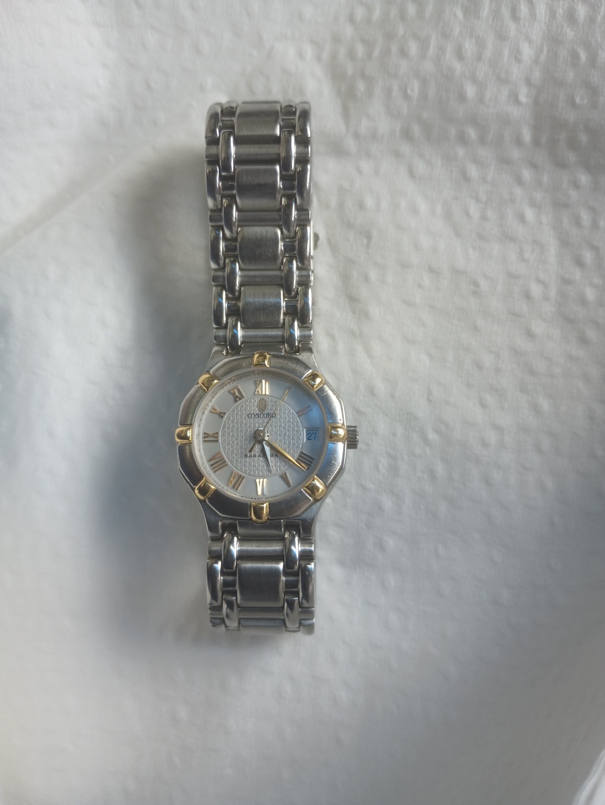 Ladies Concord Saratoga Date Watch W Gold Parts New Battery International Sale