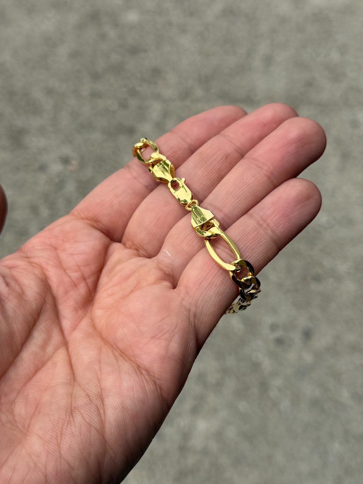 14K Yellow Gold 8.5mm Figaro Bracelet 8.5 Inch – Italian