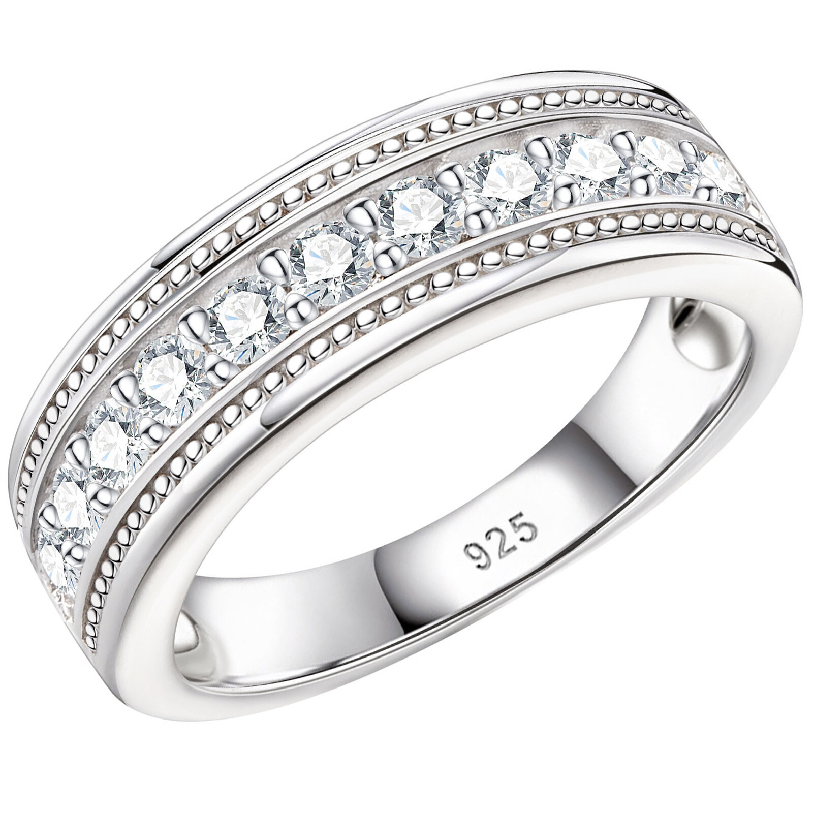 Mens Sterling Silver Ring Men Wedding Promise Ring Wedding Bands Him 6.8MM